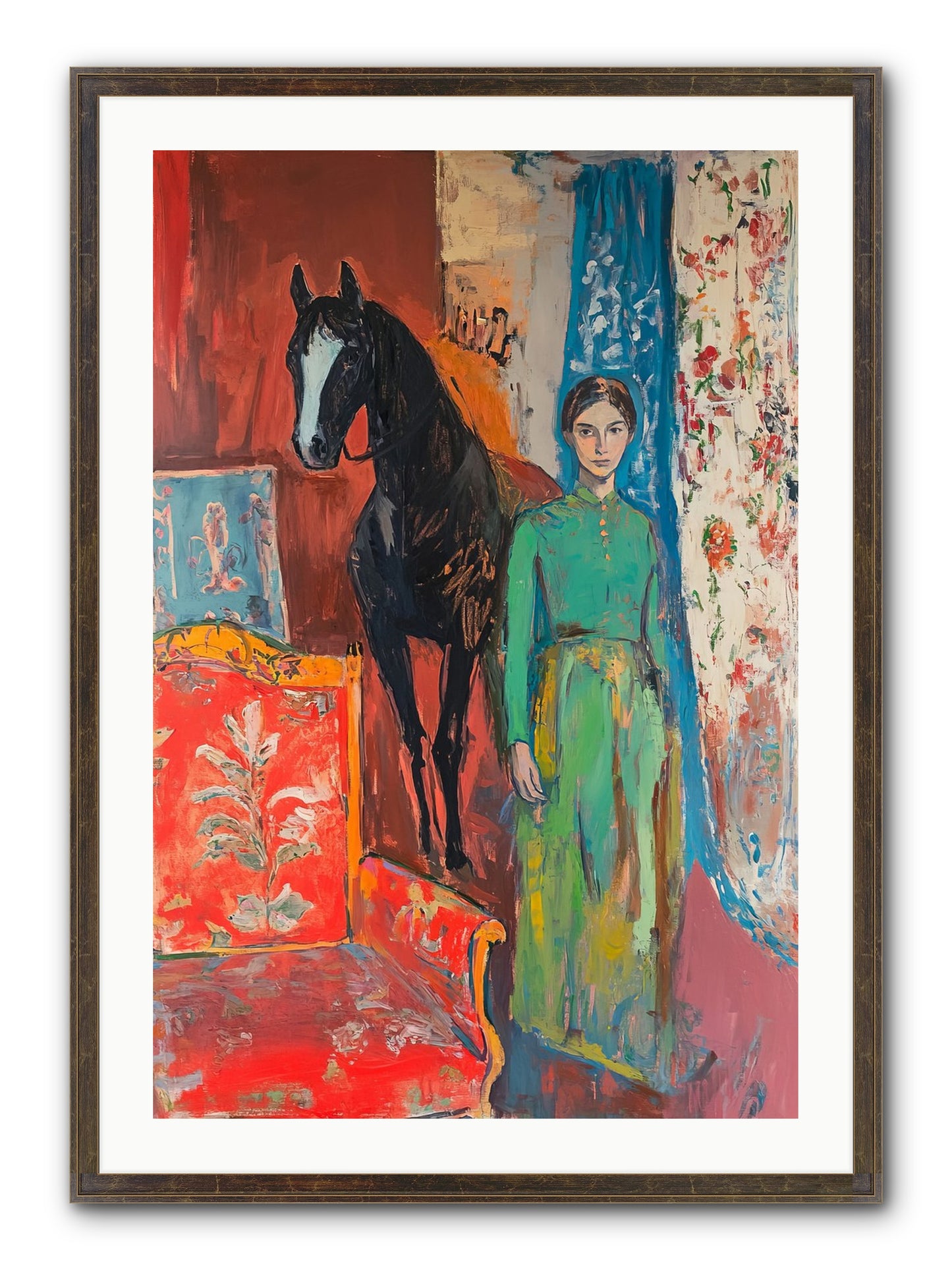 Drawing Room Guest Framed Print - Slimwoods Black/Gold 24x36