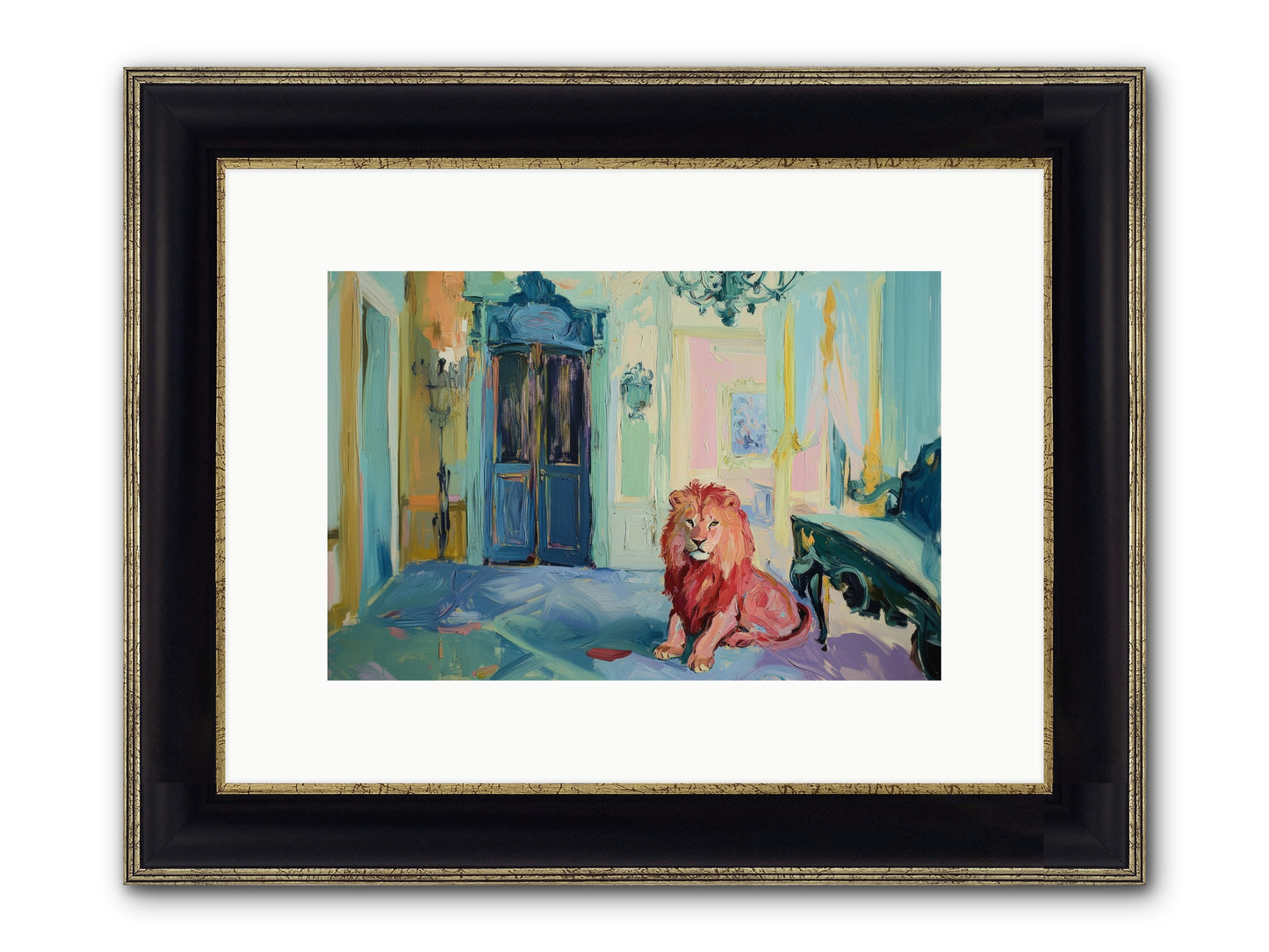 Drawing Room Monarch Framed Print - Black & Gold 12x8