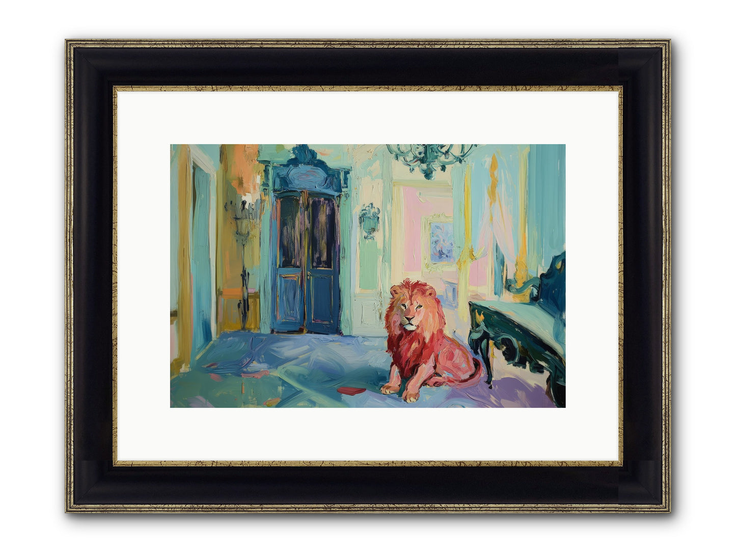 Drawing Room Monarch Framed Print - Black & Gold 15x10