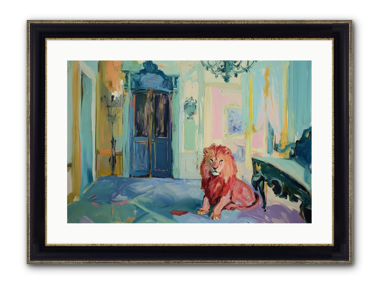 Drawing Room Monarch Framed Print - Black & Gold 24x16