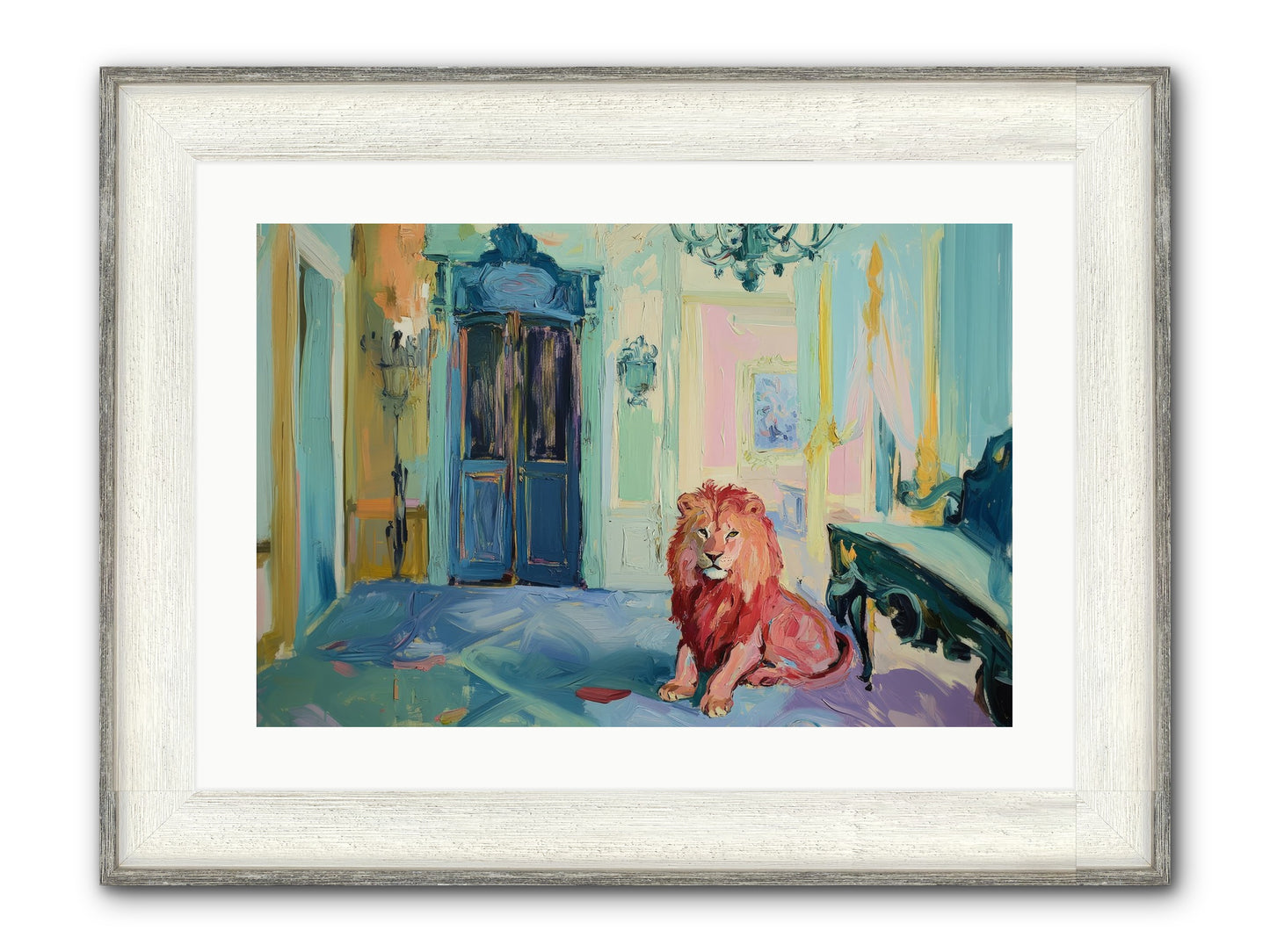 Drawing Room Monarch Framed Print - Driftwood White 24x16