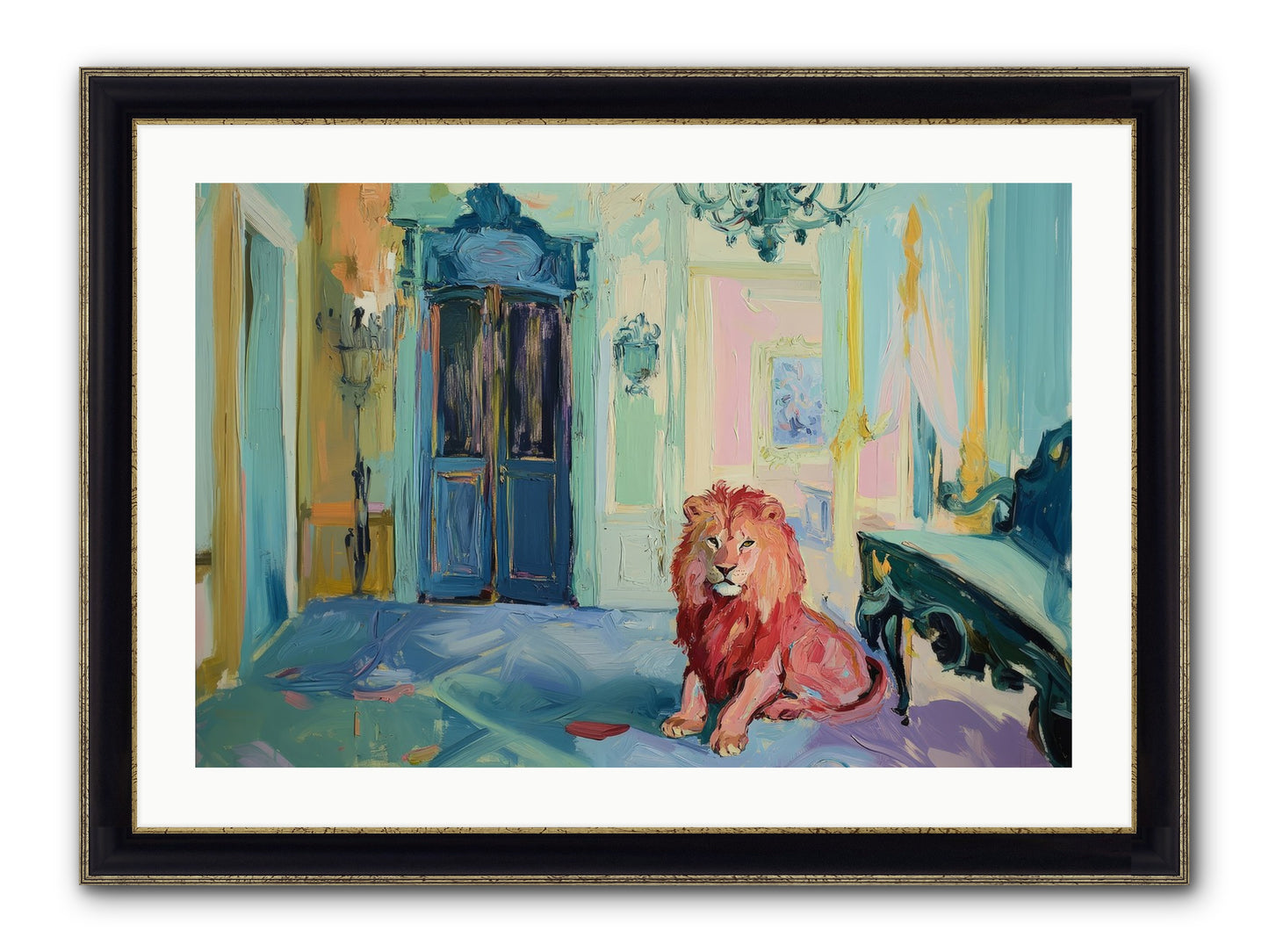 Drawing Room Monarch Framed Print - Black & Gold 30x20