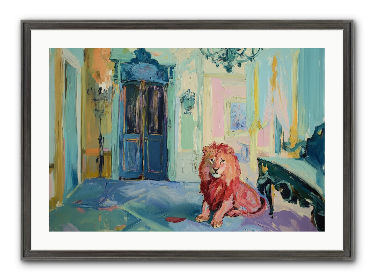 Drawing Room Monarch Framed Print - Slimwoods Black/Silver 30x20