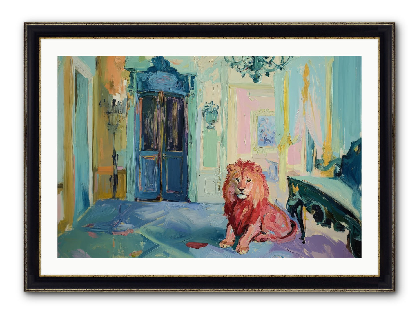 Drawing Room Monarch Framed Print - Black & Gold 36x24
