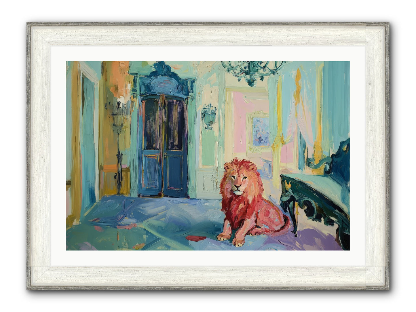Drawing Room Monarch Framed Print - Driftwood White 36x24