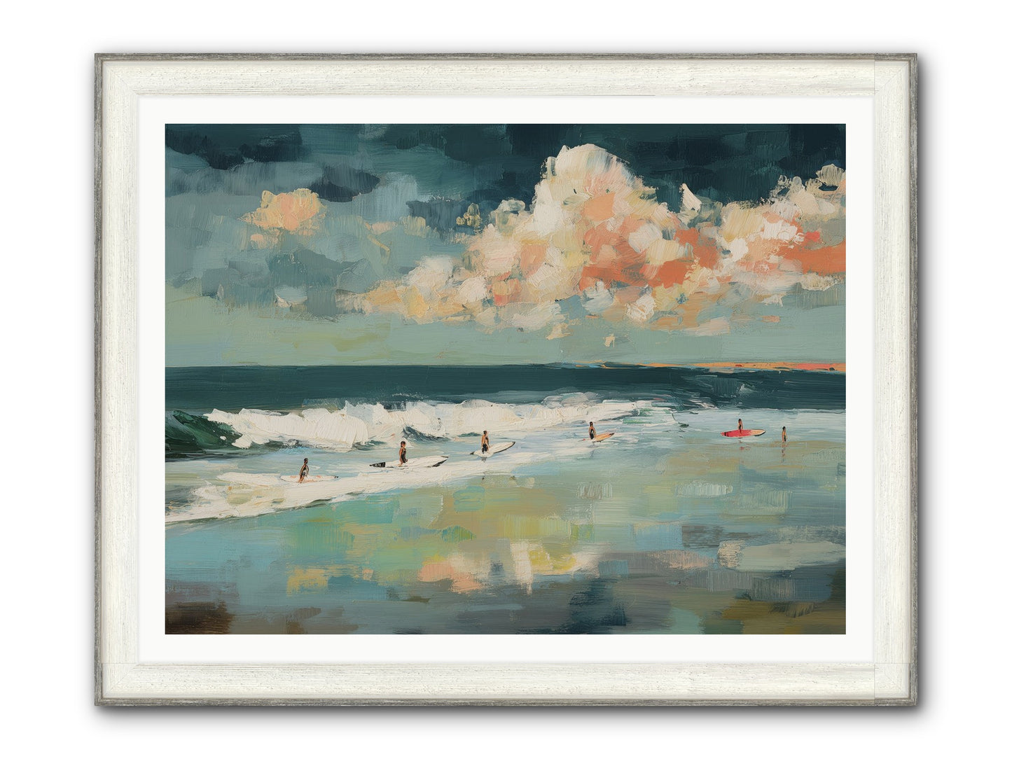 Dream State Surfing Framed Print - Driftwood White 48x36