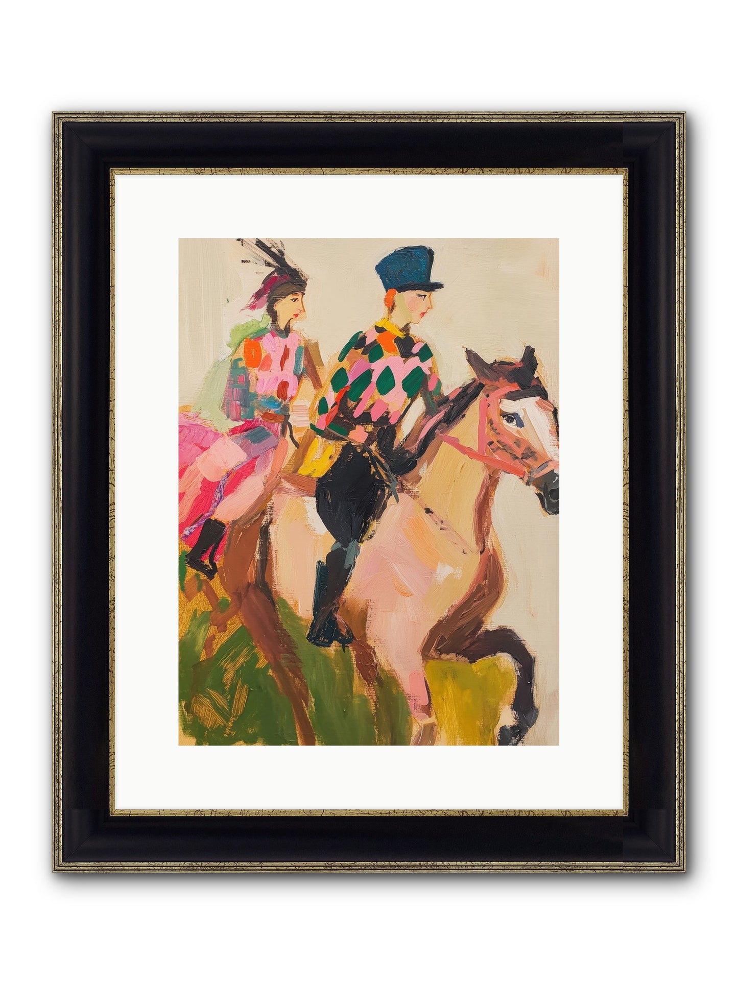 Dreamer's Canter No.1 Framed Print - Black & Gold 12x16