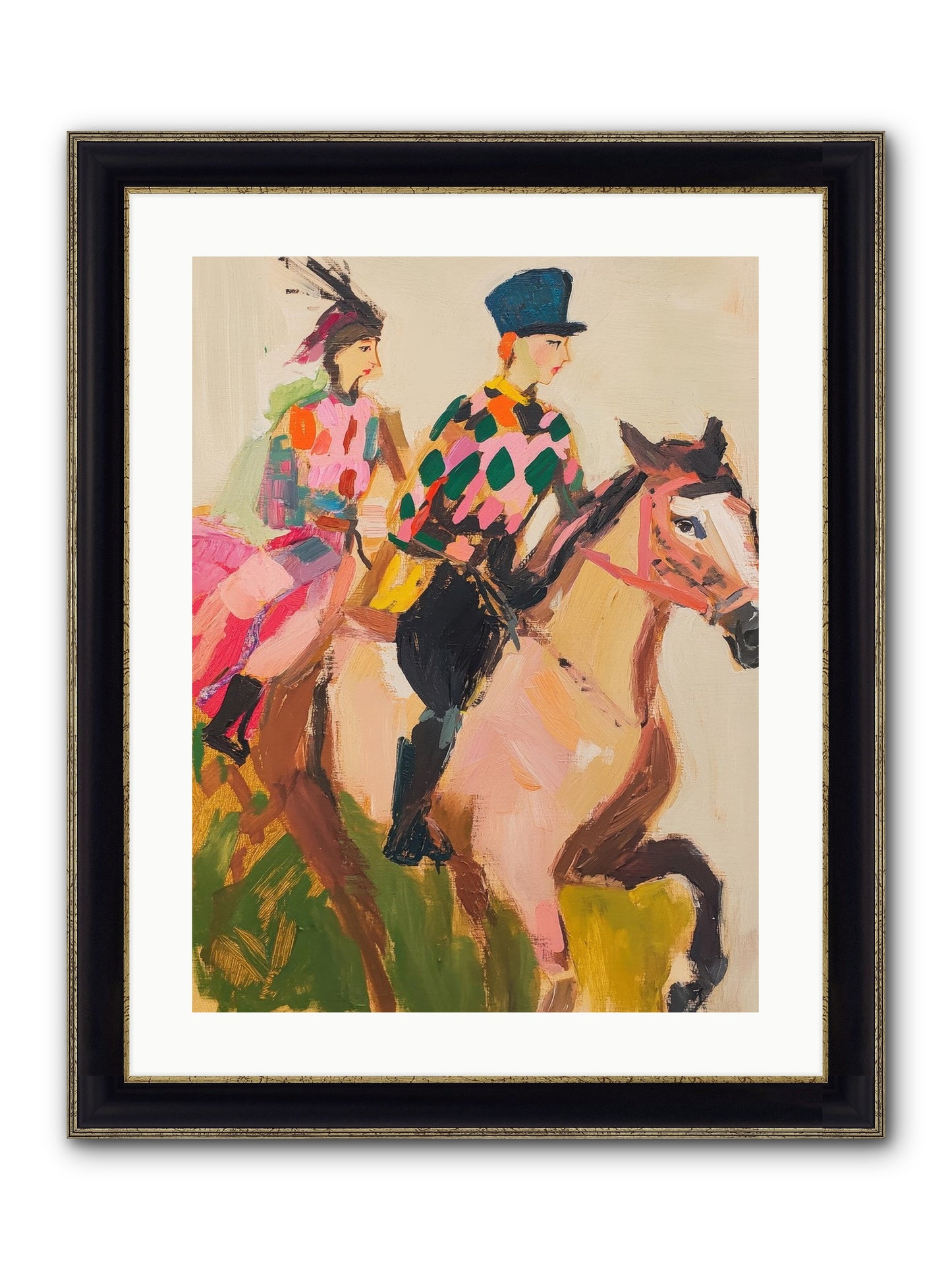 Dreamer's Canter No.1 Framed Print - Black & Gold 18x24