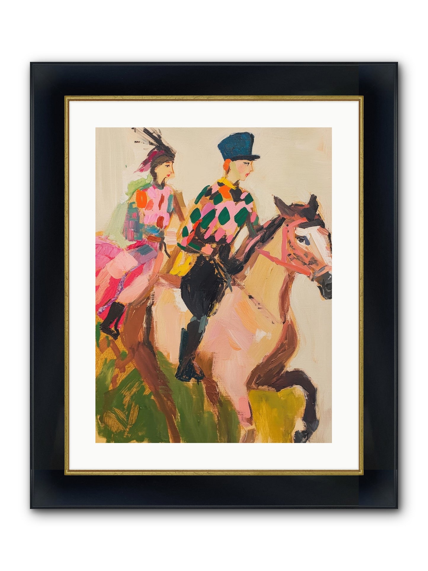 Dreamer's Canter No.1 Framed Print - Wide Black w/Gold 18x24
