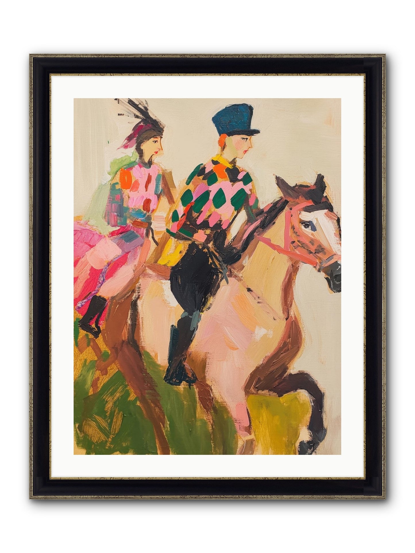Dreamer's Canter No.1 Framed Print - Black & Gold 24x32