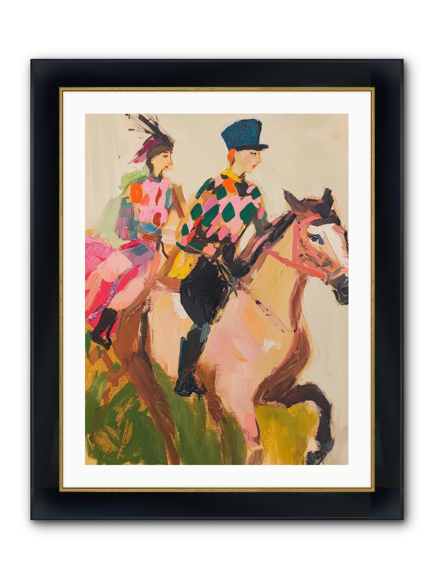 Dreamer's Canter No.1 Framed Print - Wide Black w/Gold 24x32