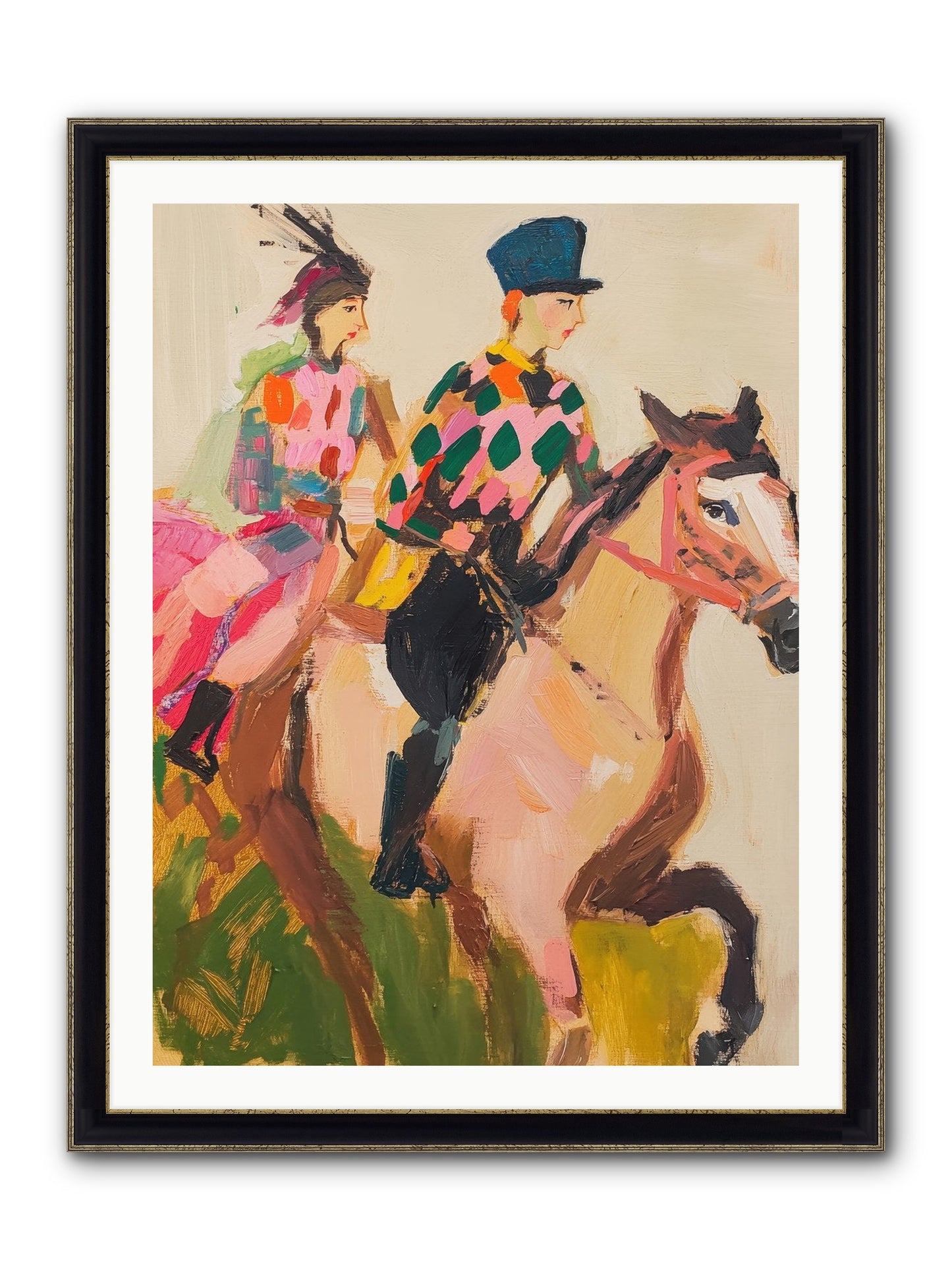 Dreamer's Canter No.1 Framed Print - Black & Gold 30x40