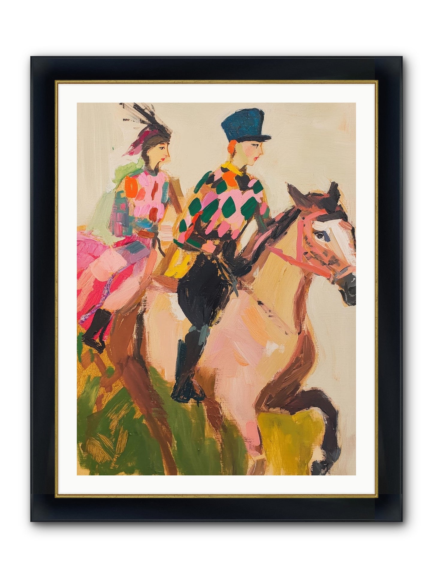 Dreamer's Canter No.1 Framed Print - Wide Black w/Gold 30x40