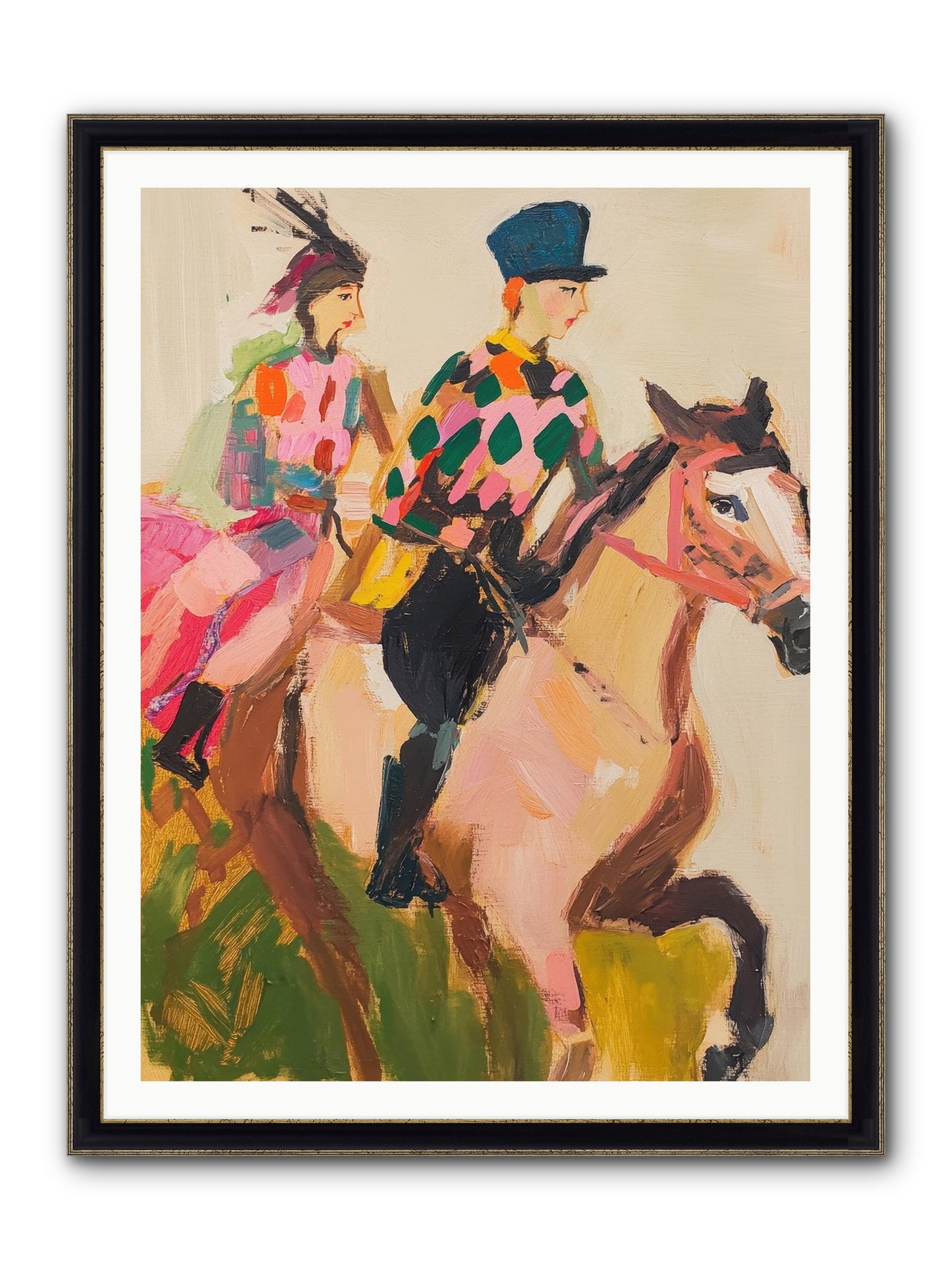 Dreamer's Canter No.1 Framed Print - Black & Gold 36x48