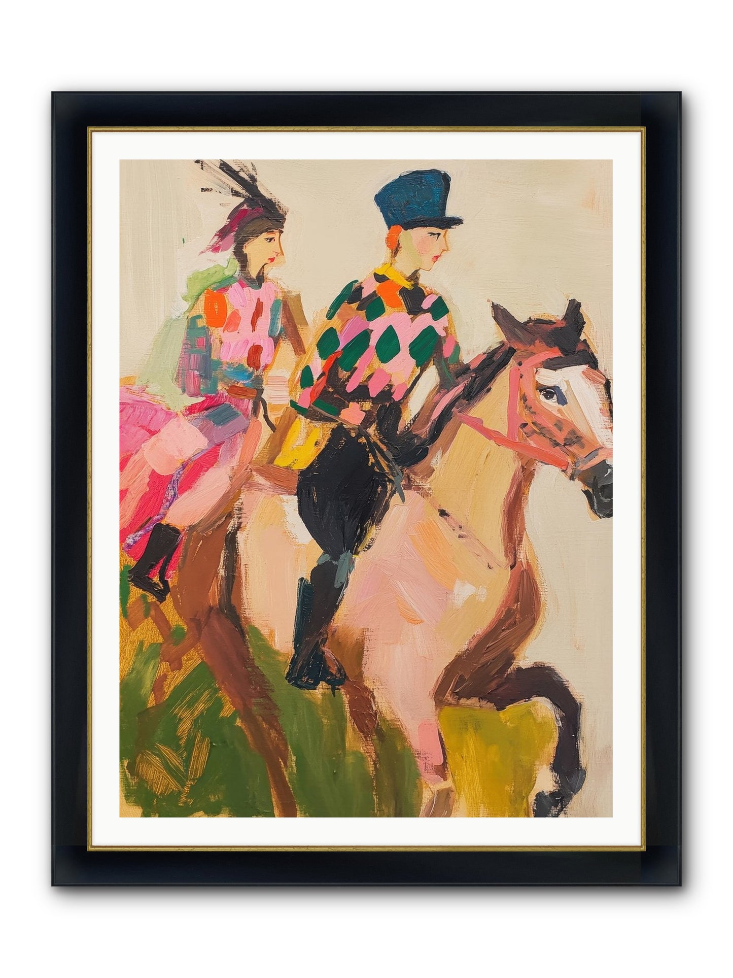 Dreamer's Canter No.1 Framed Print - Wide Black w/Gold 36x48