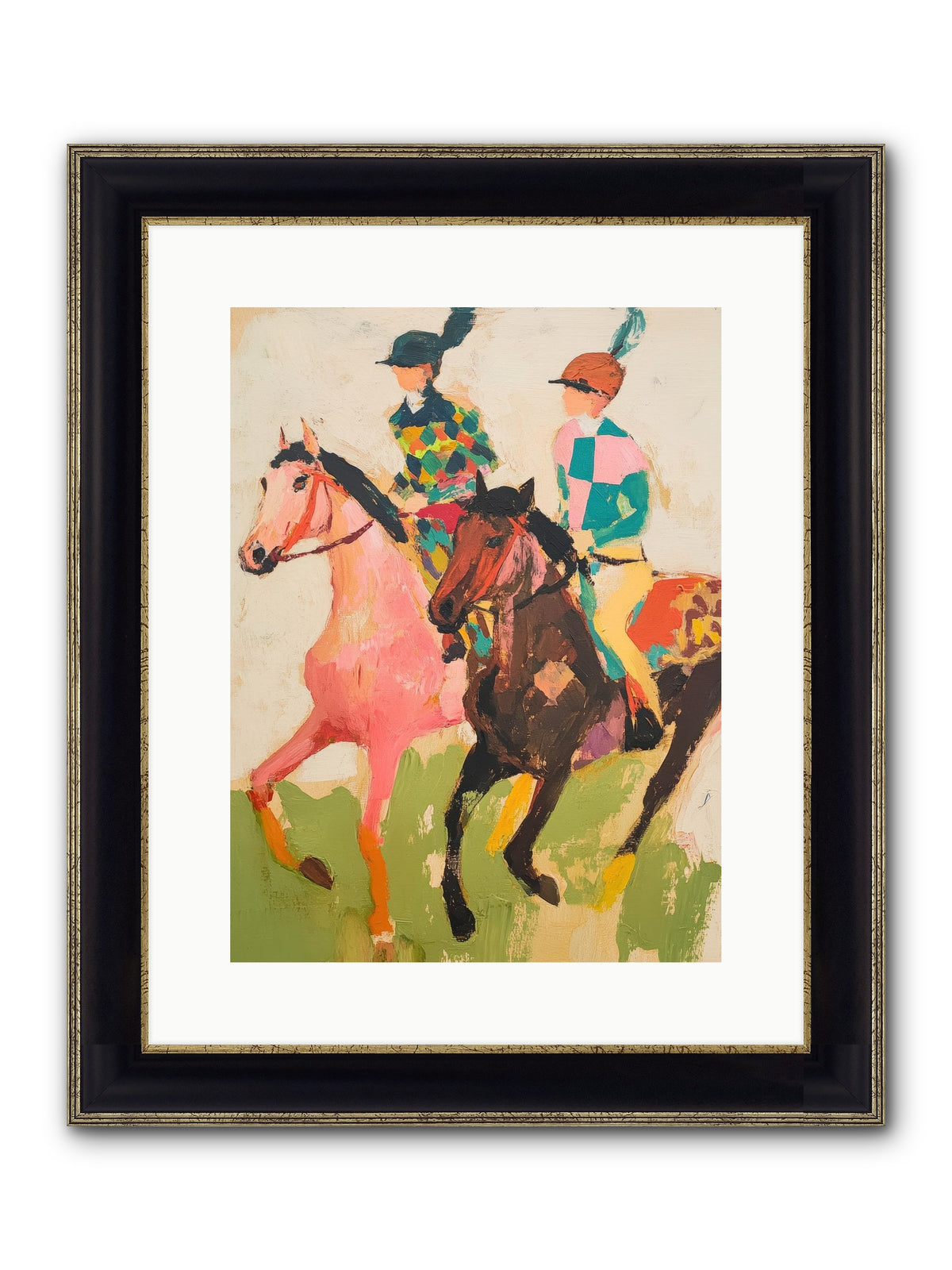 Dreamer's Canter No.2 Framed Print - Black & Gold 12x16