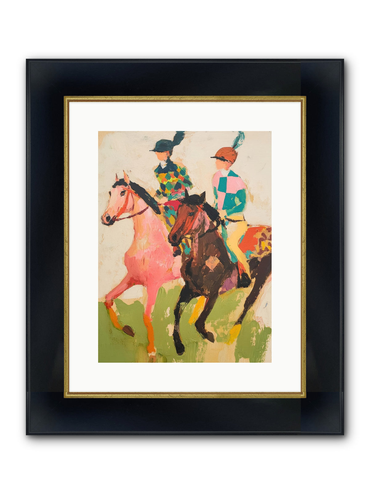 Dreamer's Canter No.2 Framed Print - Wide Black w/Gold 12x16