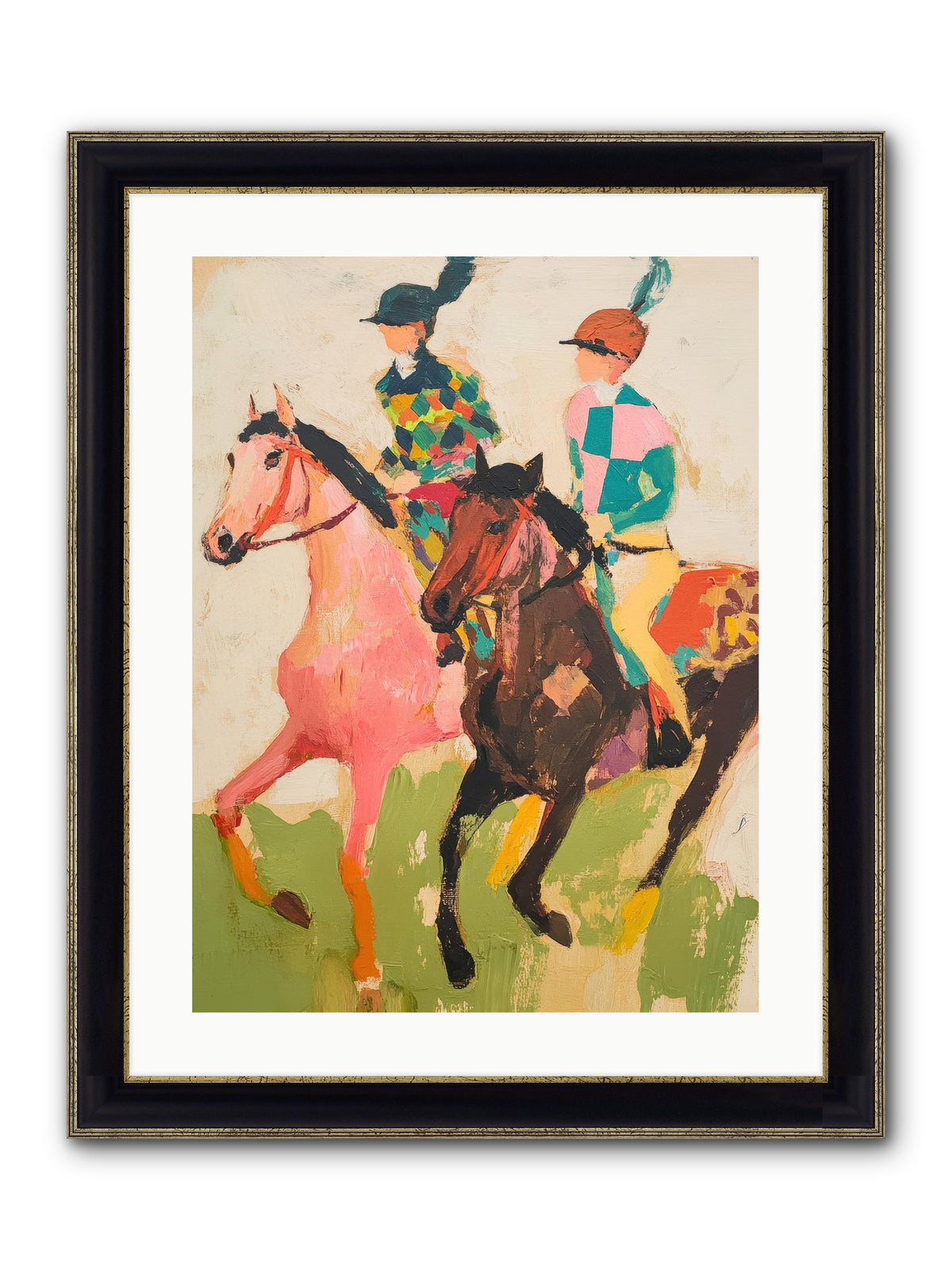 Dreamer's Canter No.2 Framed Print - Black & Gold 18x24