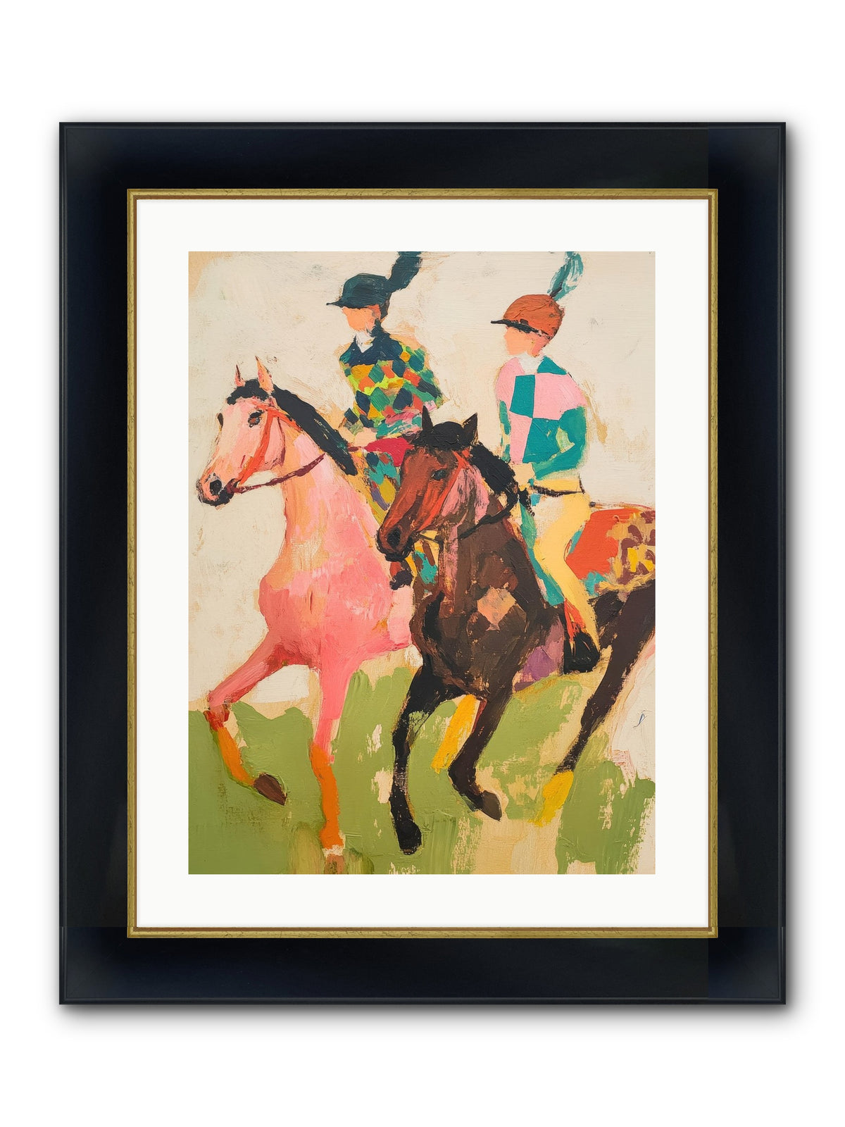 Dreamer's Canter No.2 Framed Print - Wide Black w/Gold 18x24