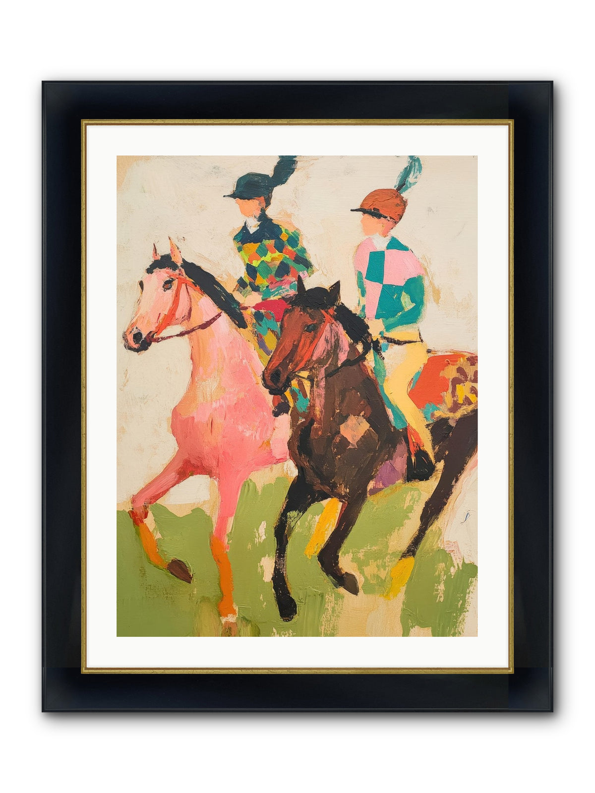 Dreamer's Canter No.2 Framed Print - Wide Black w/Gold 24x32