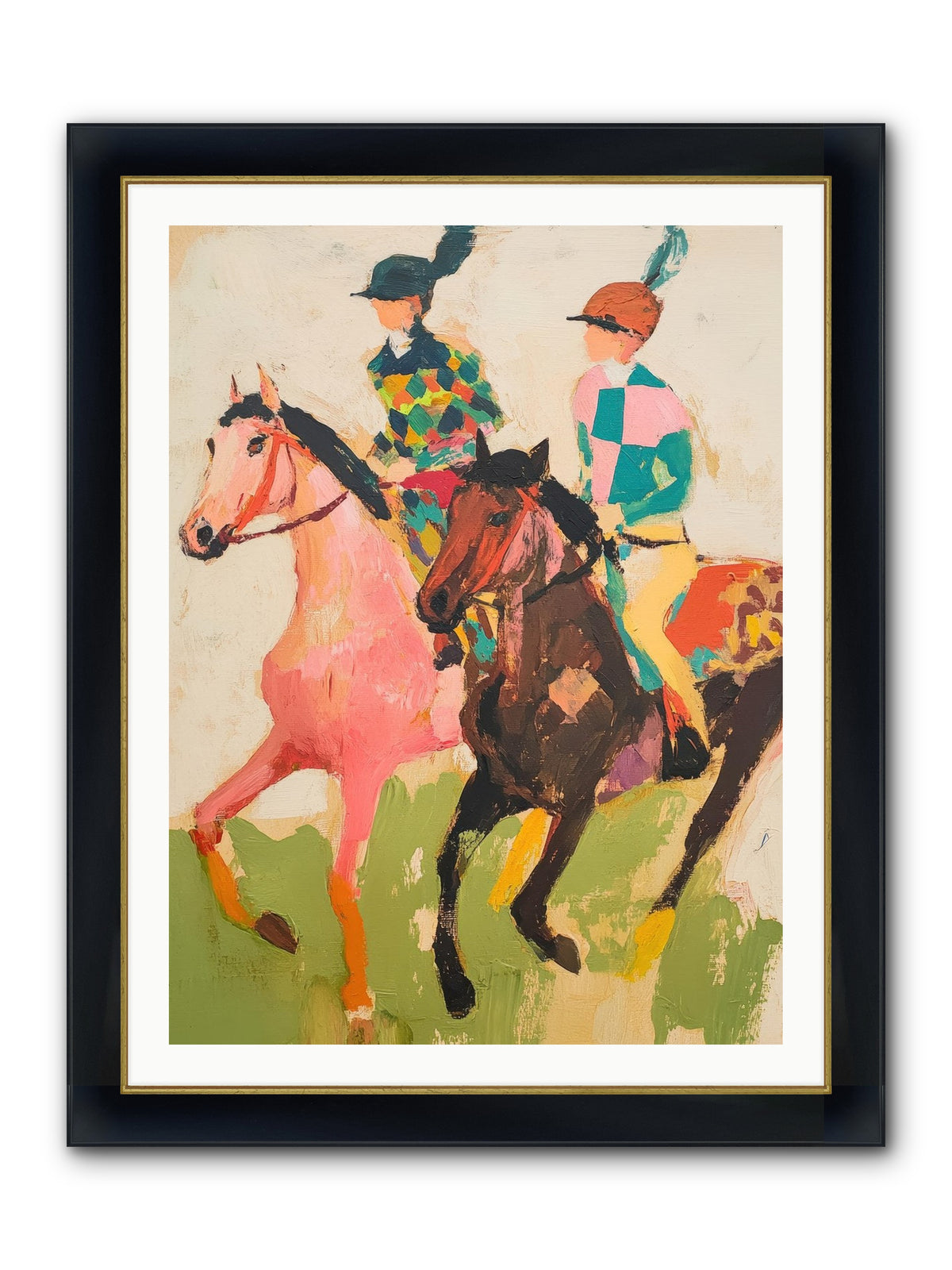 Dreamer's Canter No.2 Framed Print - Wide Black w/Gold 30x40