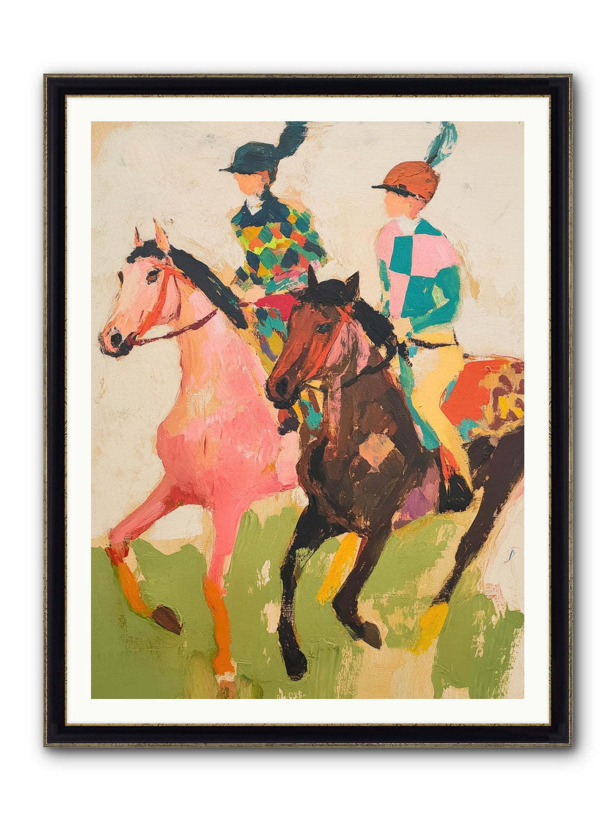 Dreamer's Canter No.2 Framed Print - Black & Gold 36x48