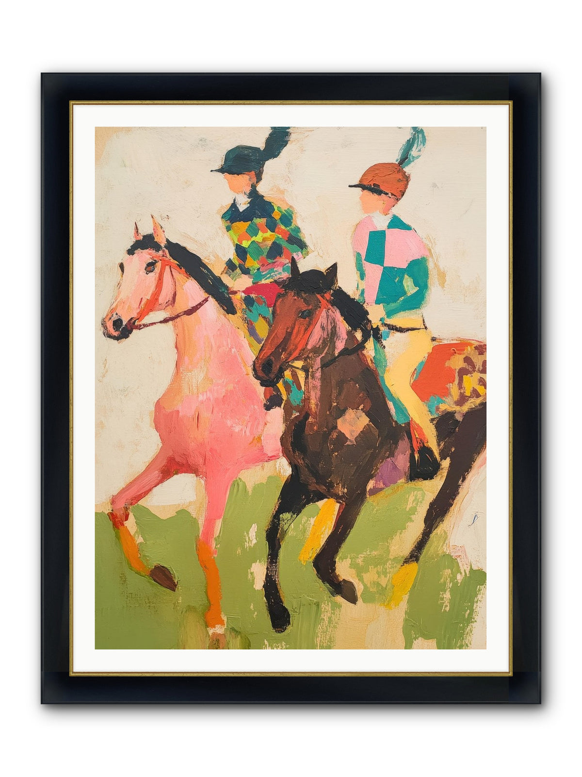 Dreamer's Canter No.2 Framed Print - Wide Black w/Gold 36x48