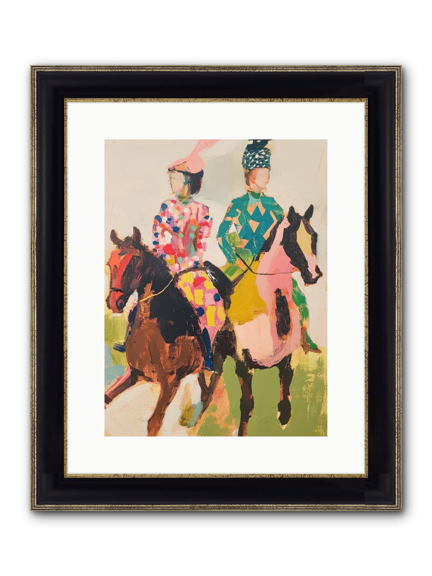 Dreamer's Canter No.3 Framed Print - Black & Gold 12x16