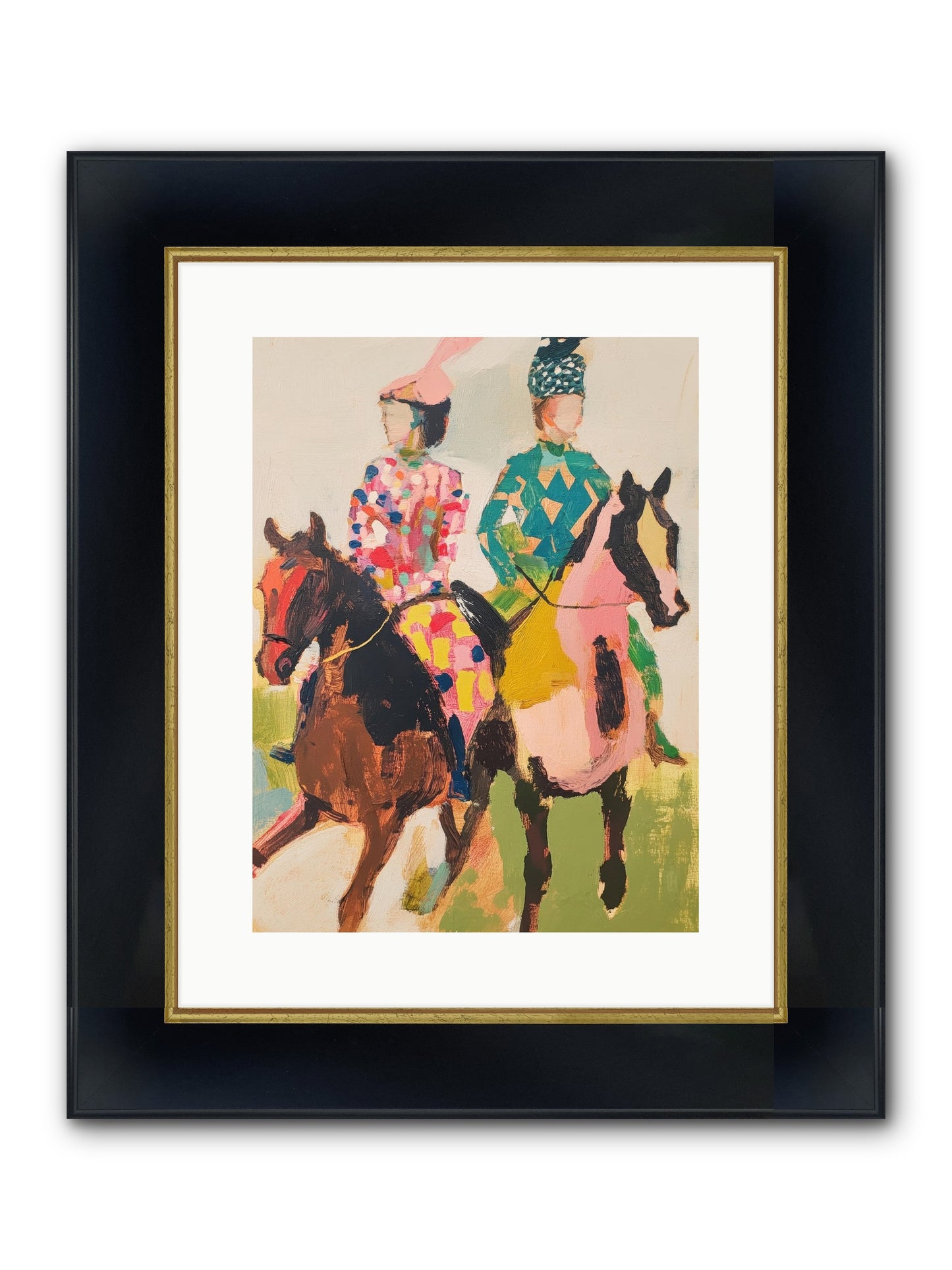 Dreamer's Canter No.3 Framed Print - Wide Black w/Gold 12x16