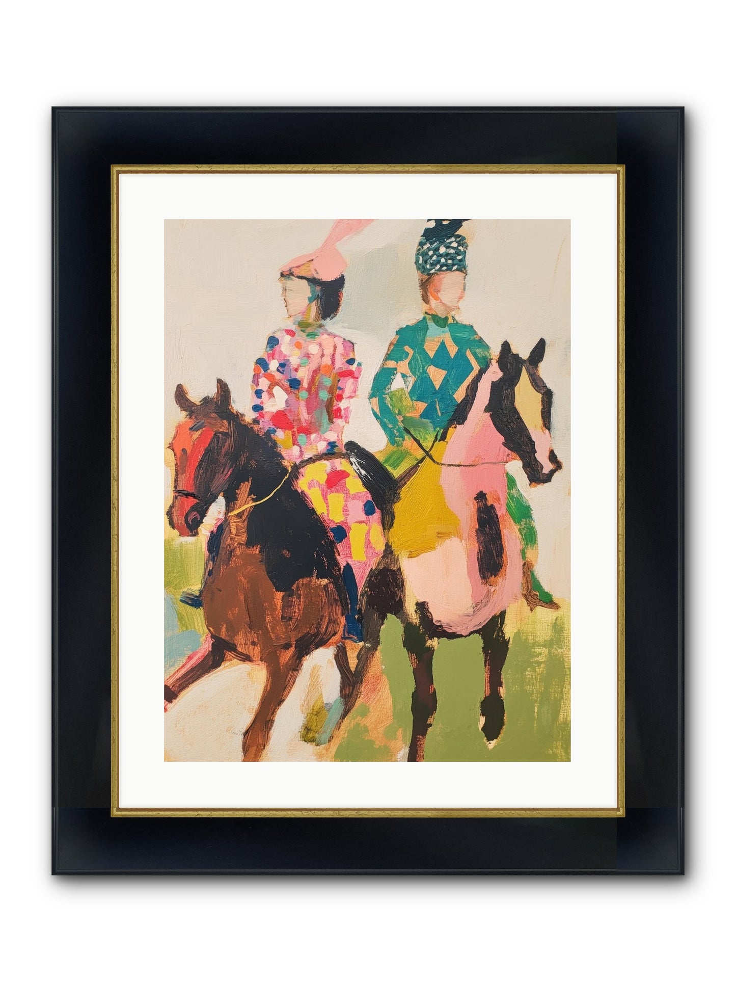 Dreamer's Canter No.3 Framed Print - Wide Black w/Gold 18x24