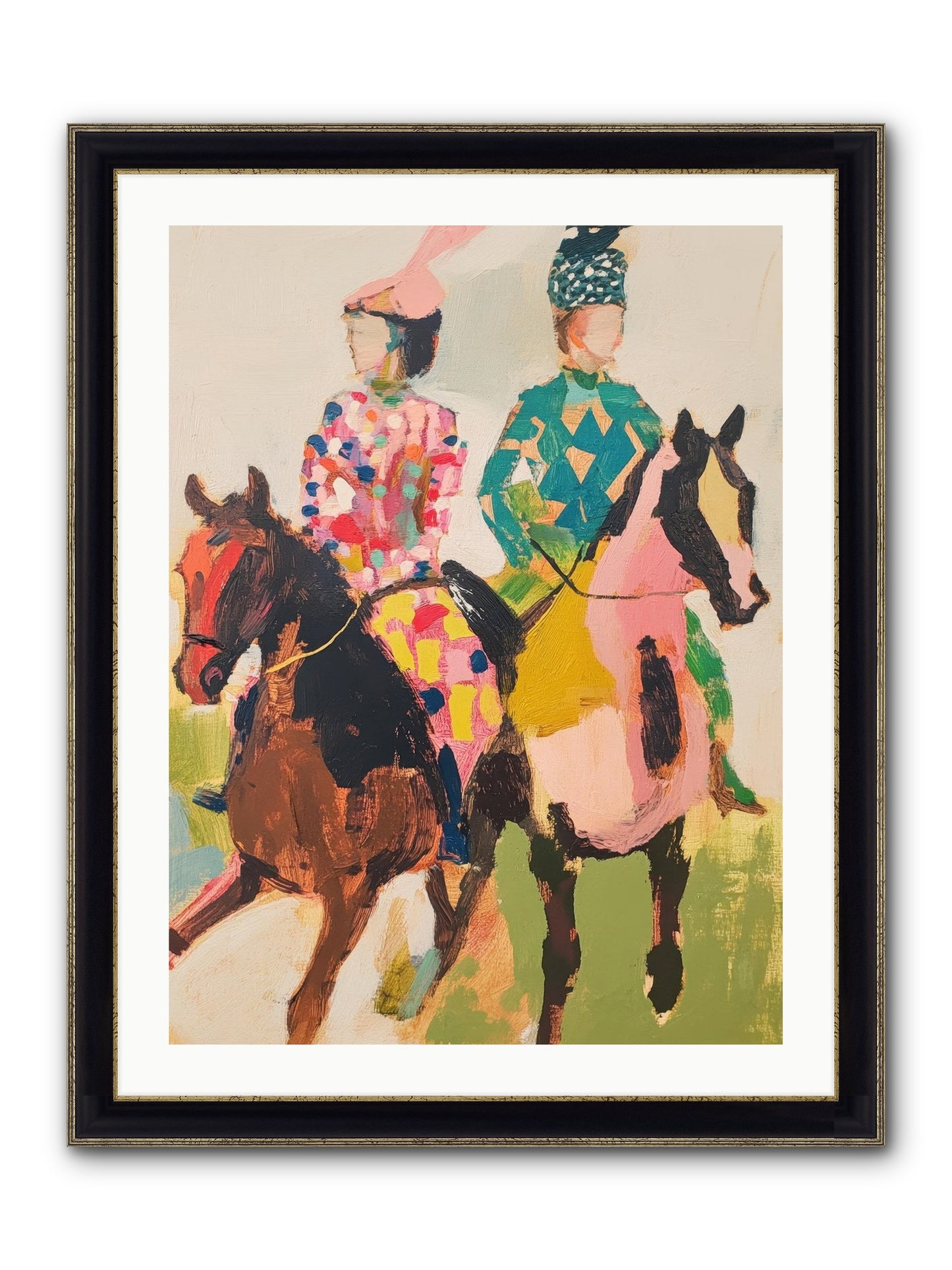 Dreamer's Canter No.3 Framed Print - Black & Gold 24x32