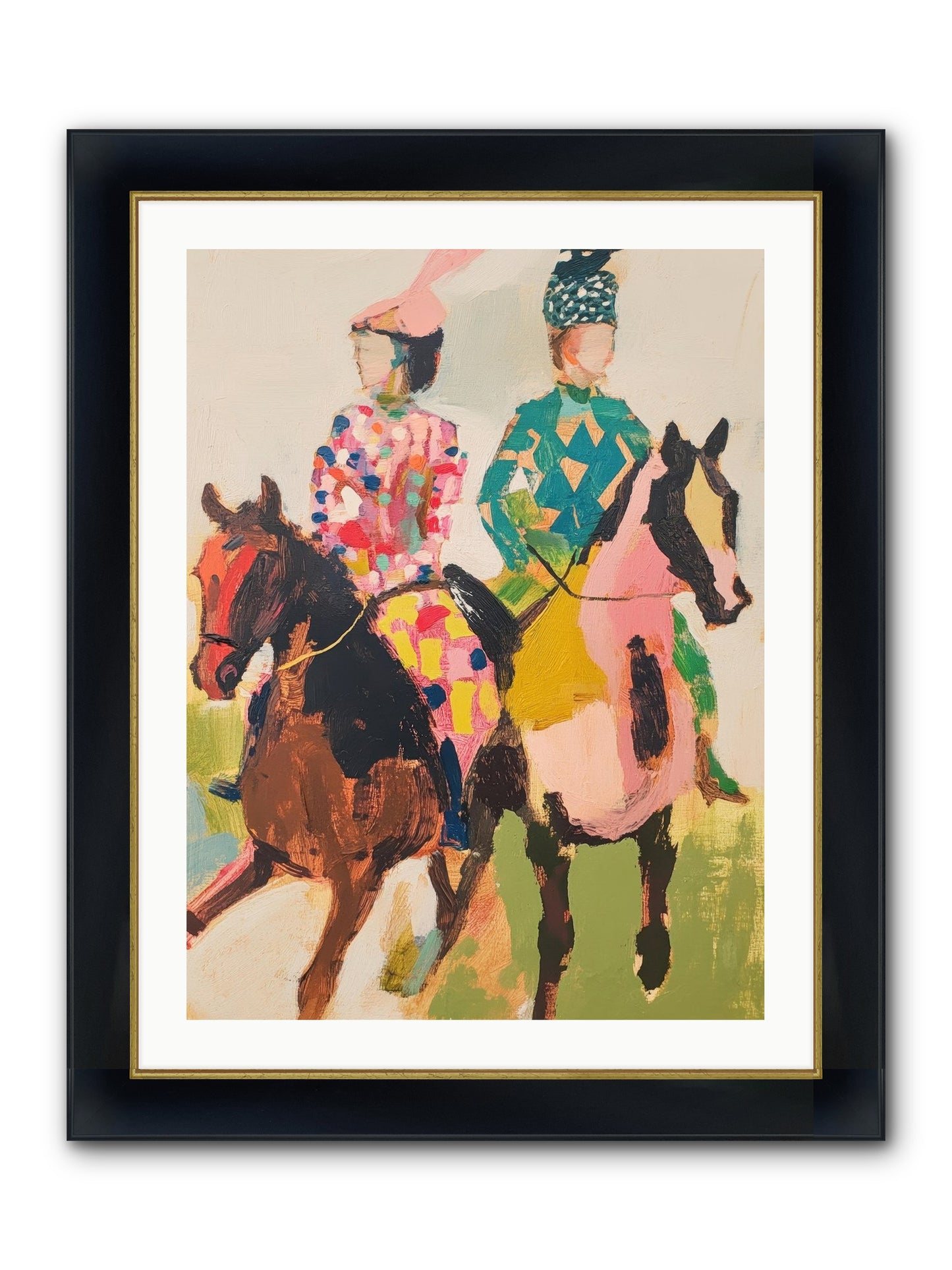 Dreamer's Canter No.3 Framed Print - Wide Black w/Gold 24x32