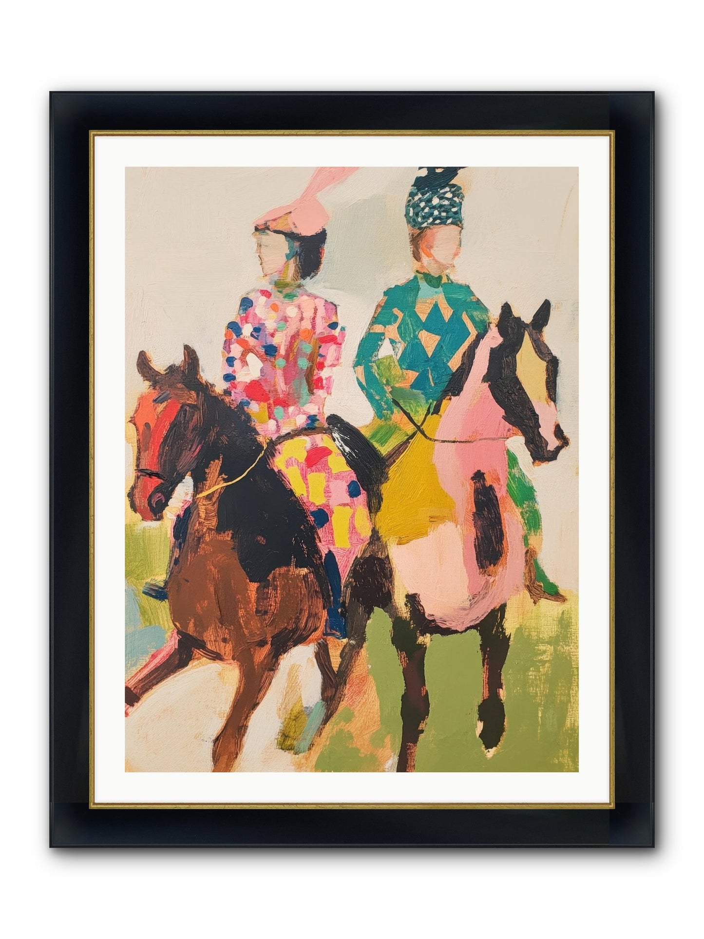 Dreamer's Canter No.3 Framed Print - Wide Black w/Gold 30x40