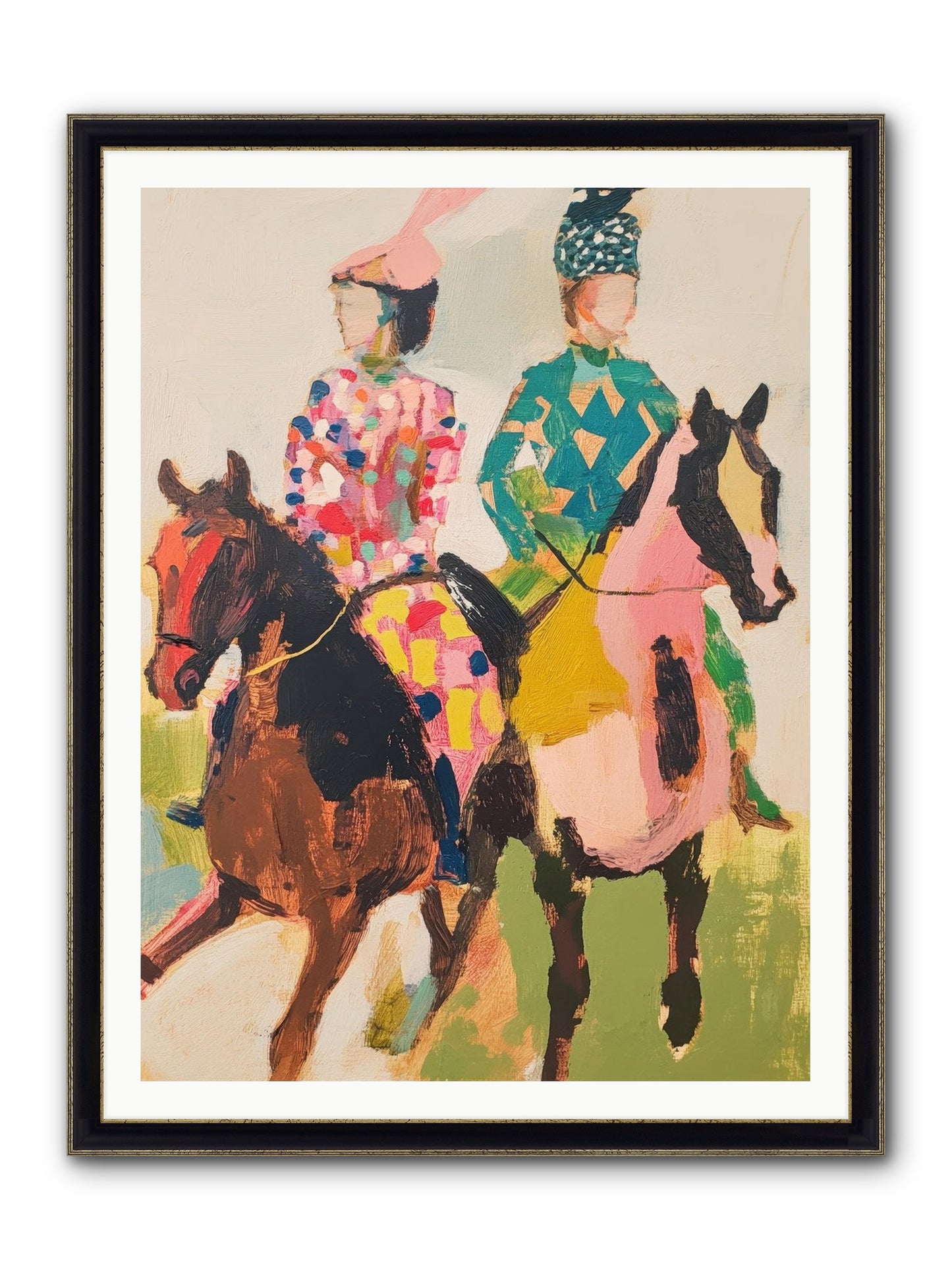 Dreamer's Canter No.3 Framed Print - Black & Gold 36x48