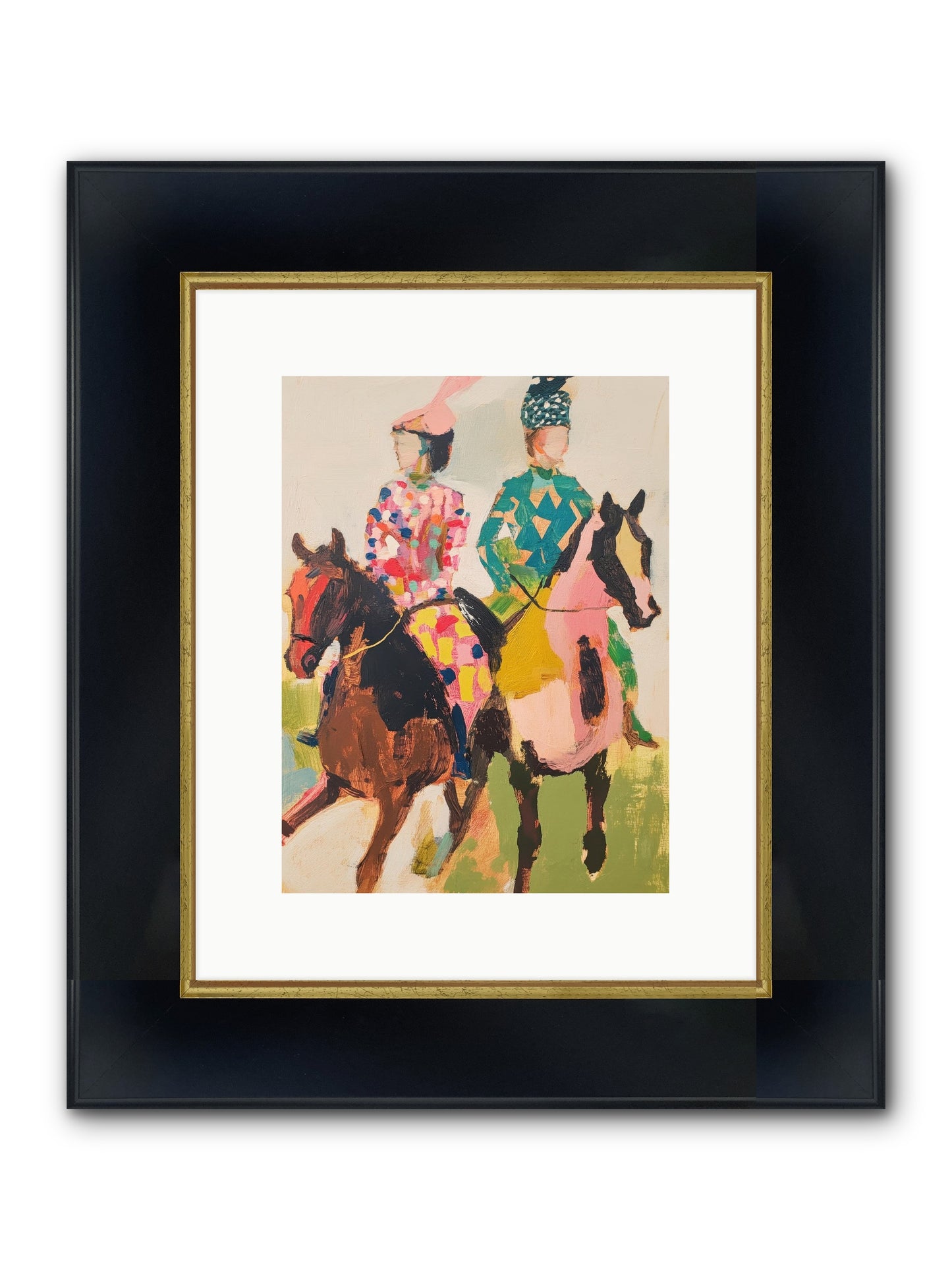 Dreamer's Canter No.3 Framed Print - Wide Black w/Gold 9x12