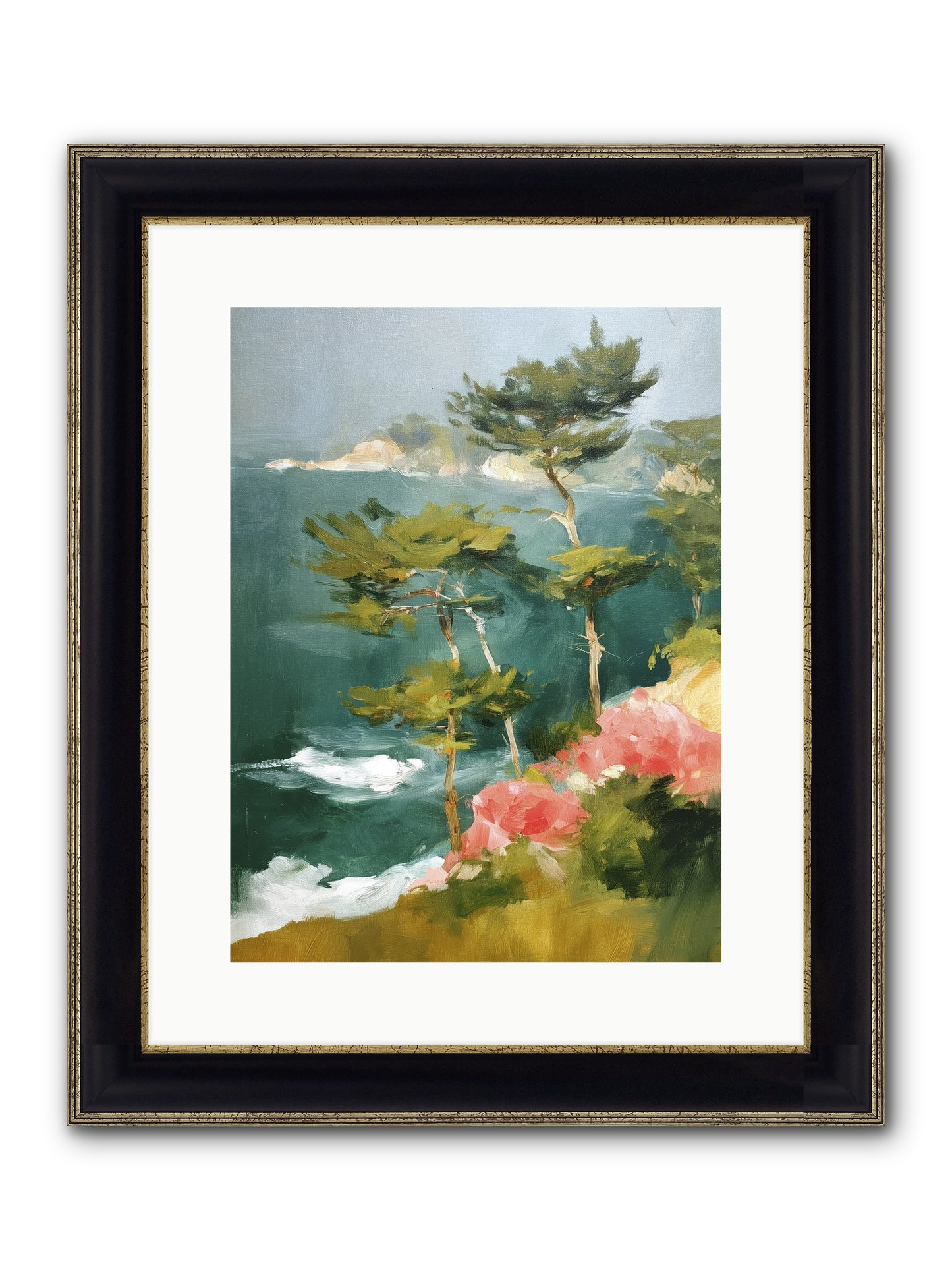 Dreaming Air Framed Print - Black & Gold 12x16
