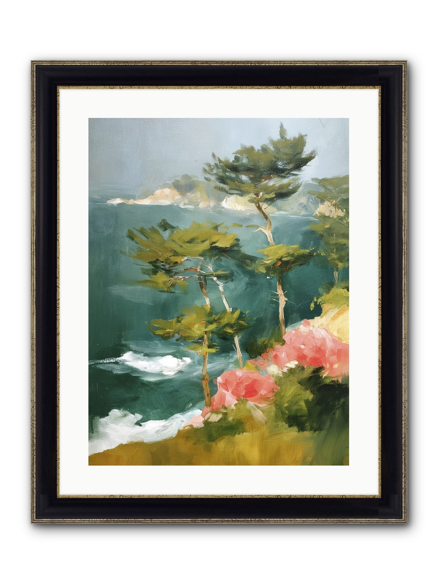 Dreaming Air Framed Print - Black & Gold 18x24