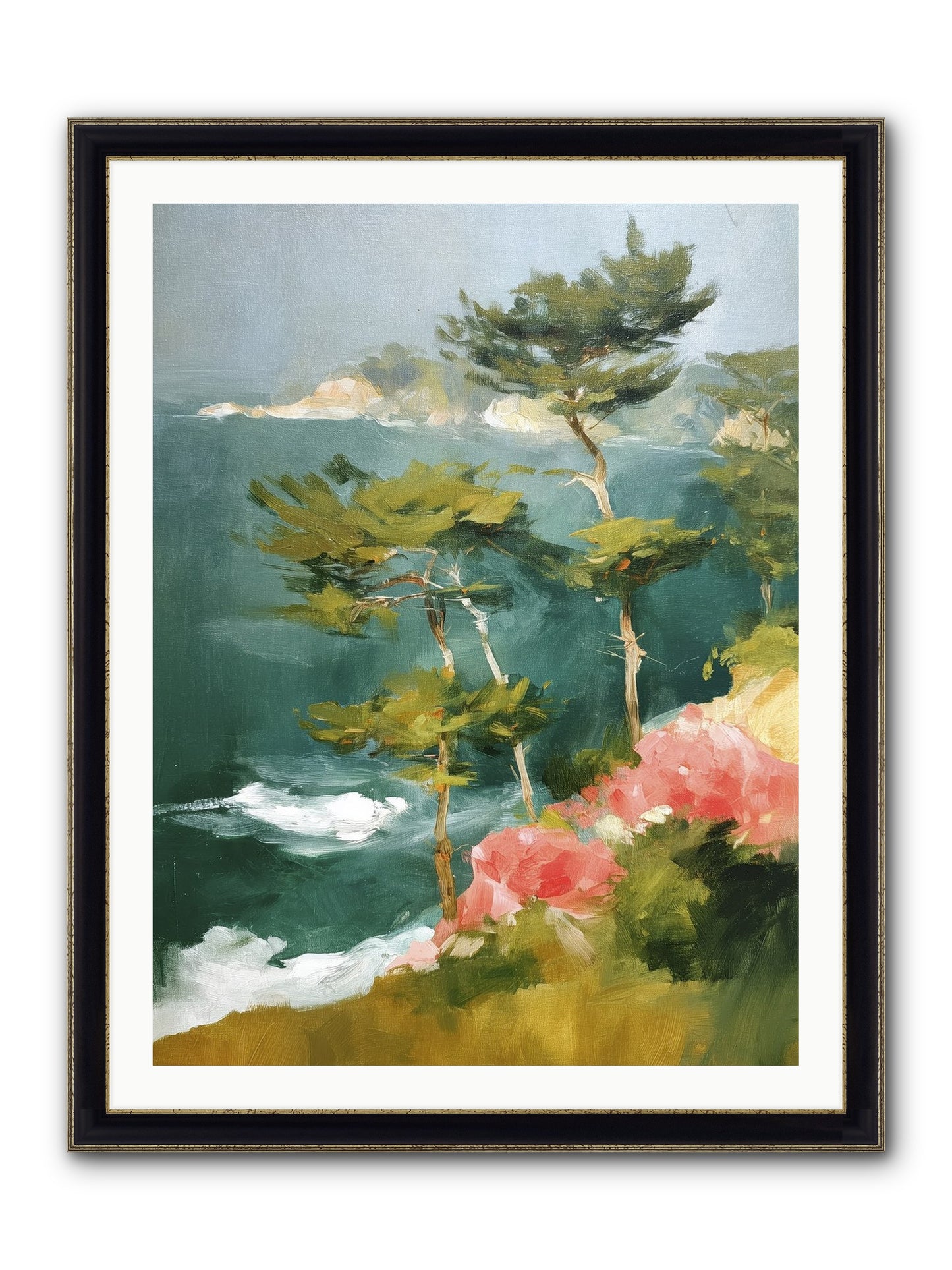 Dreaming Air Framed Print - Black & Gold 30x40