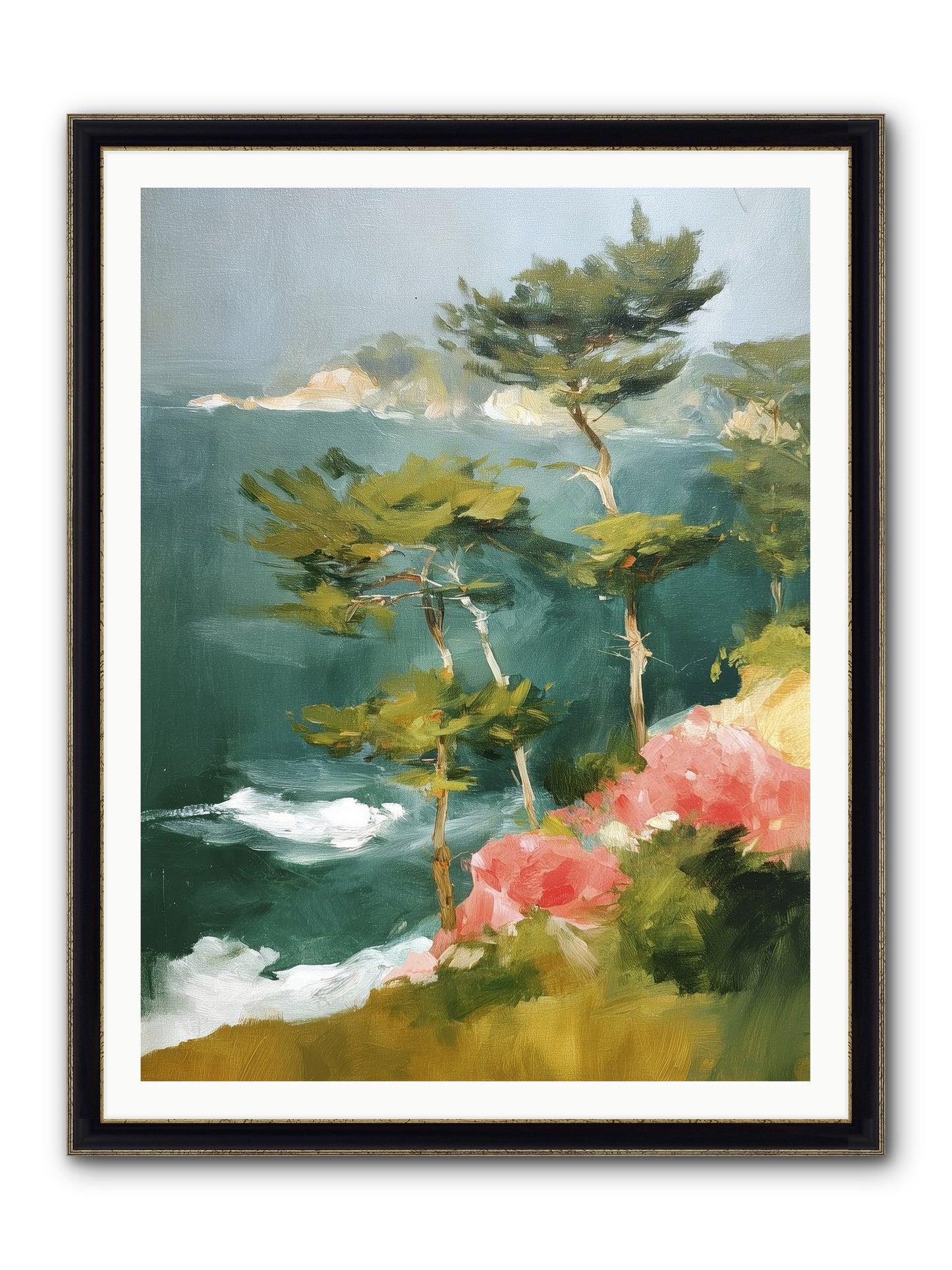 Dreaming Air Framed Print - Black & Gold 36x48