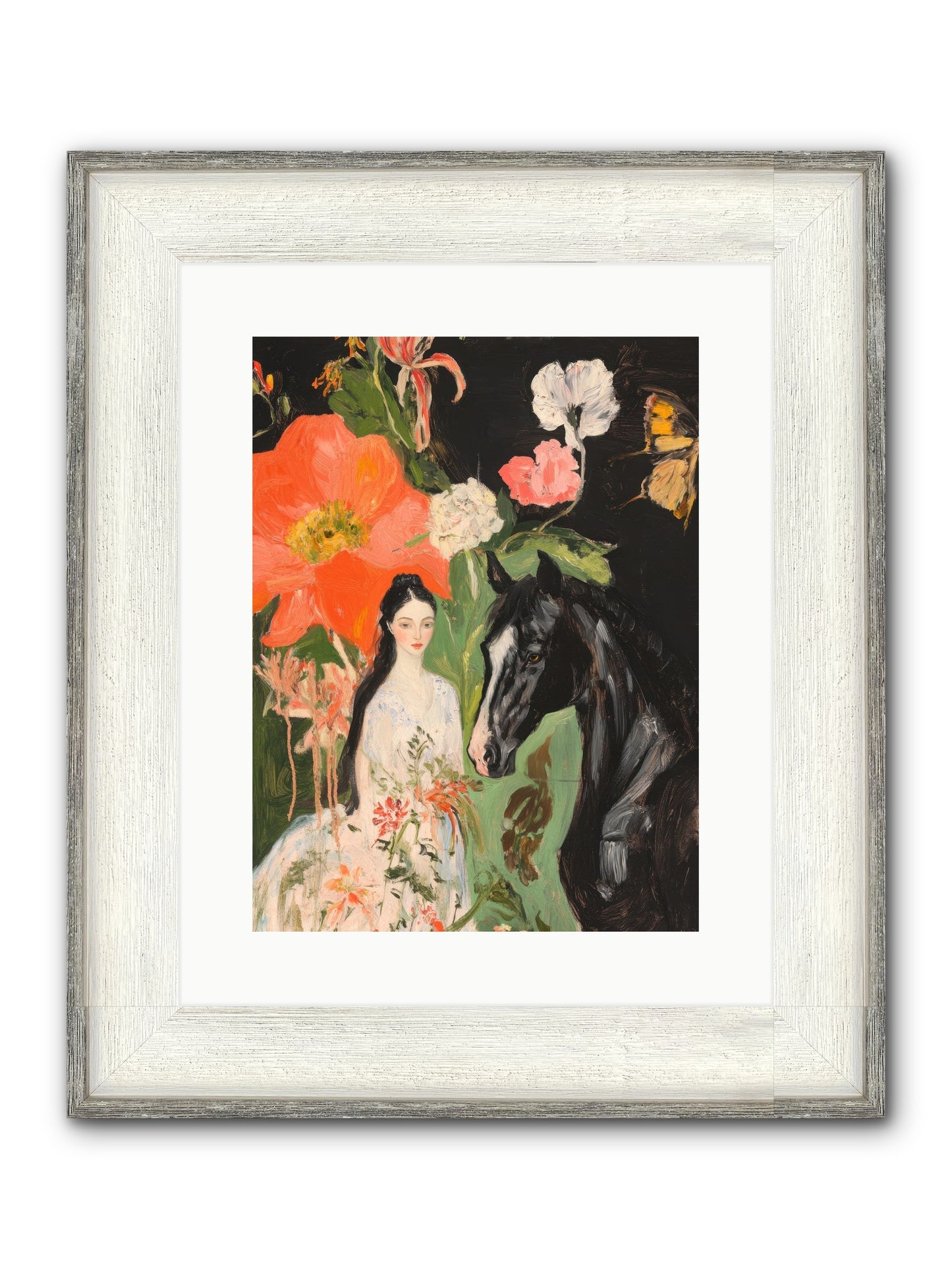 Dreamland Steed Framed Print - Driftwood White 12x16