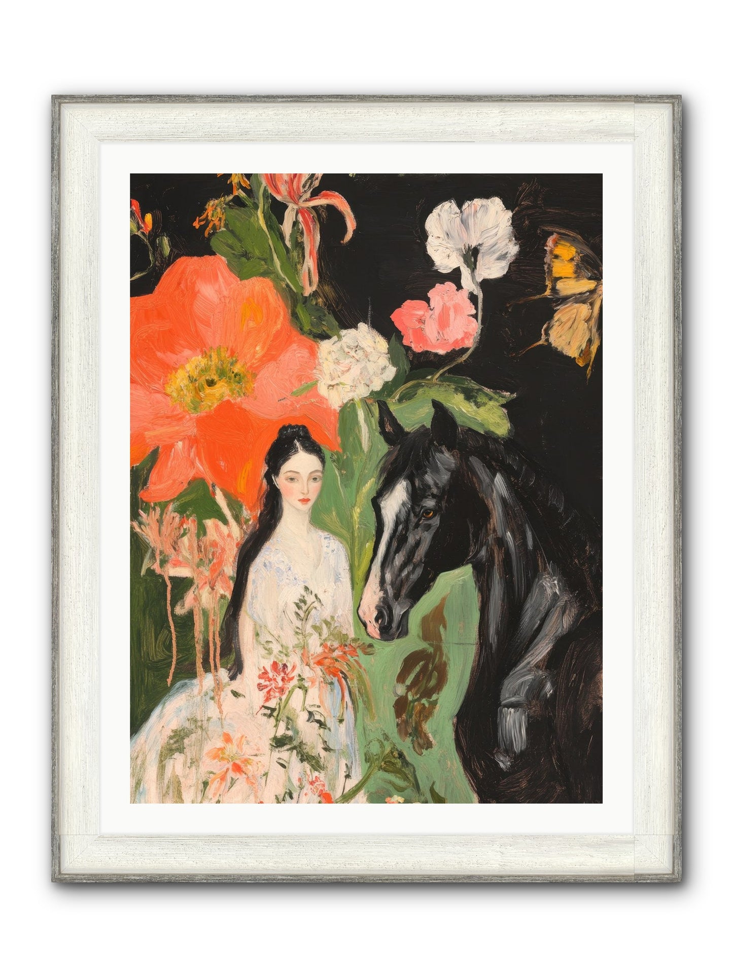 Dreamland Steed Framed Print - Driftwood White 30x40