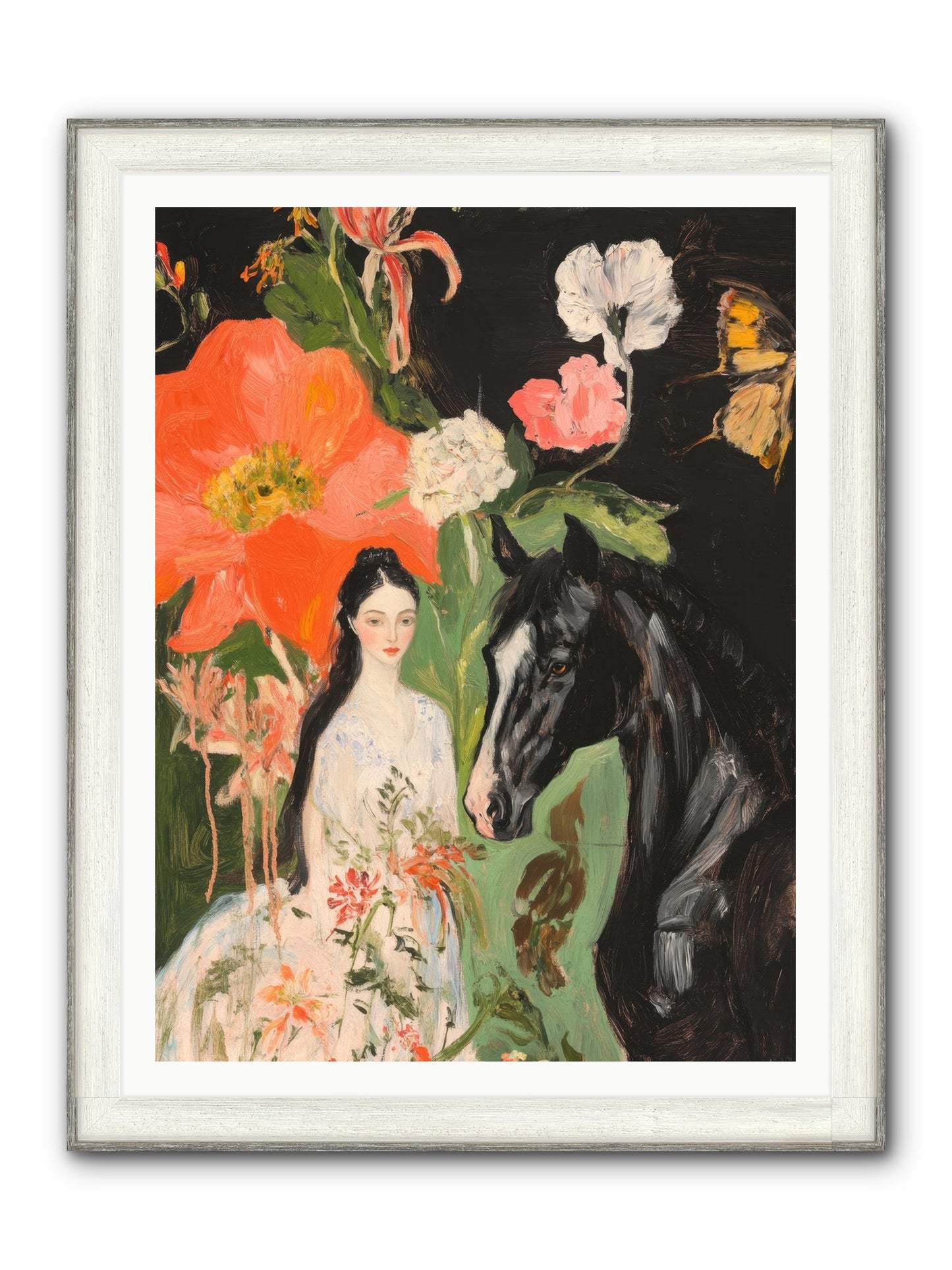 Dreamland Steed Framed Print - Driftwood White 36x48