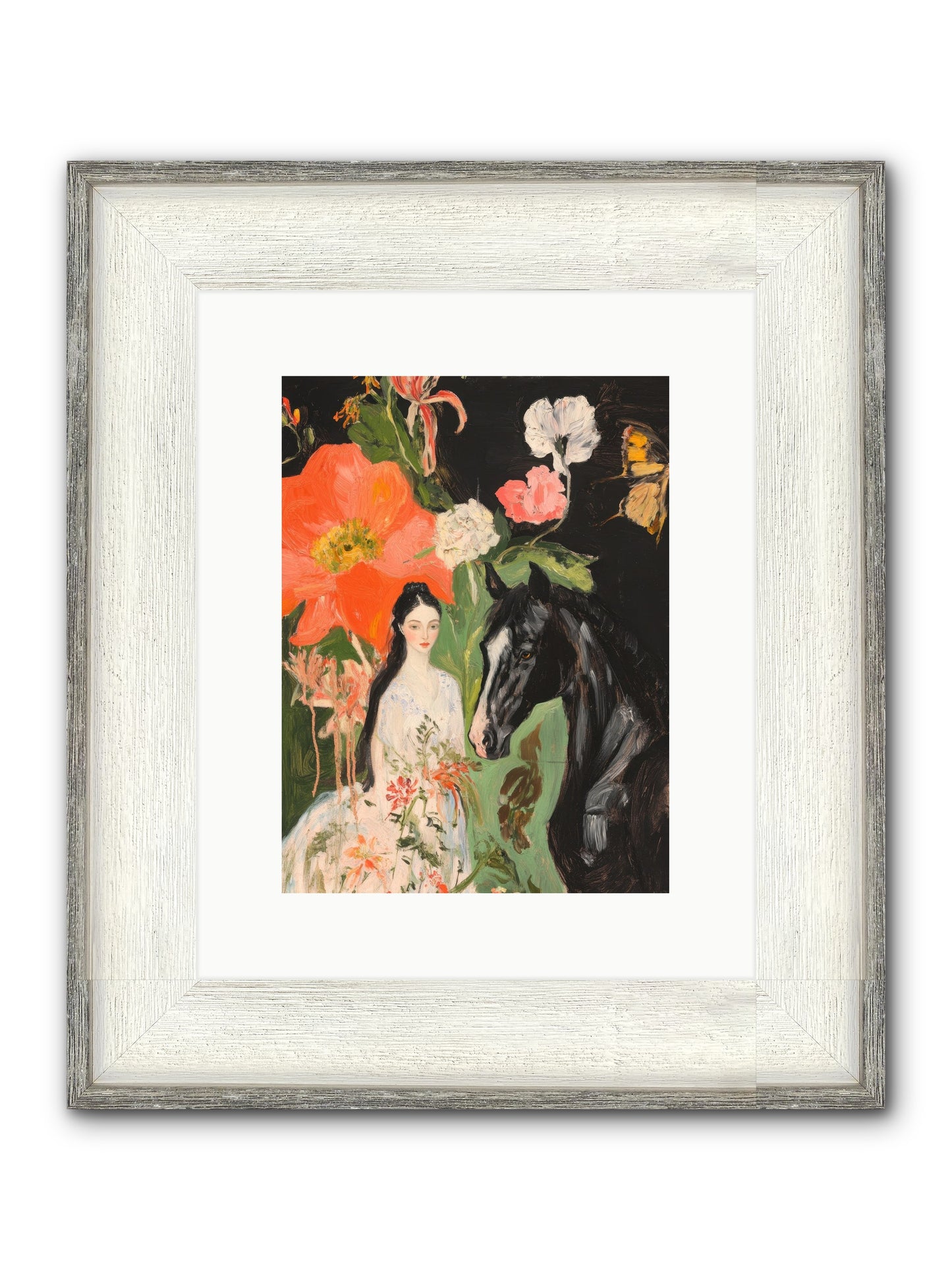 Dreamland Steed Framed Print - Driftwood White 9x12