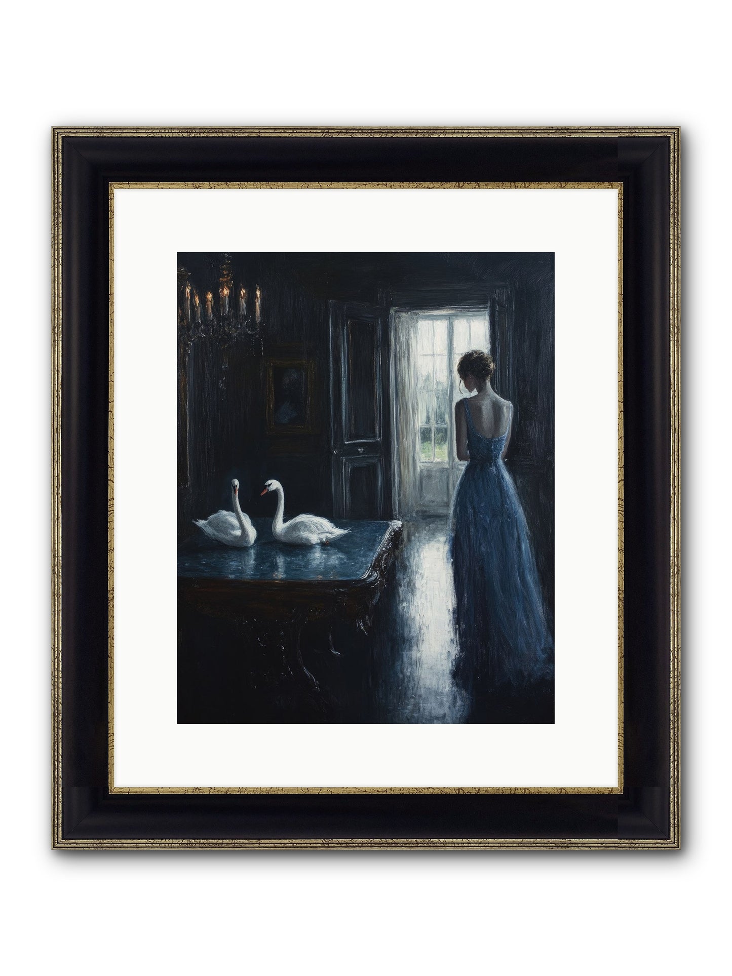 Dreams Beyond Time Framed Print - Black & Gold 12x15