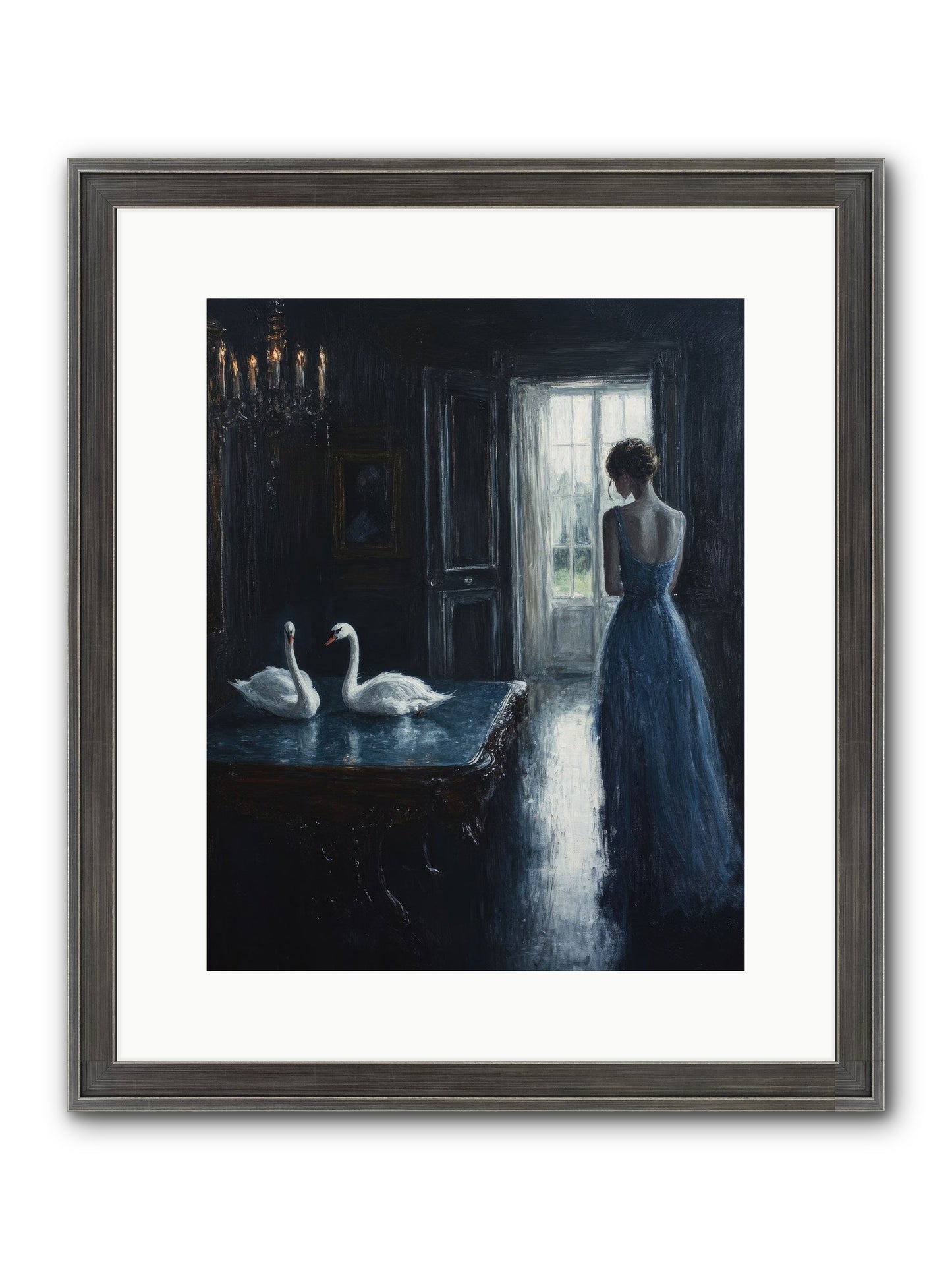 Dreams Beyond Time Framed Print - Slimwoods Black/Silver 12x15
