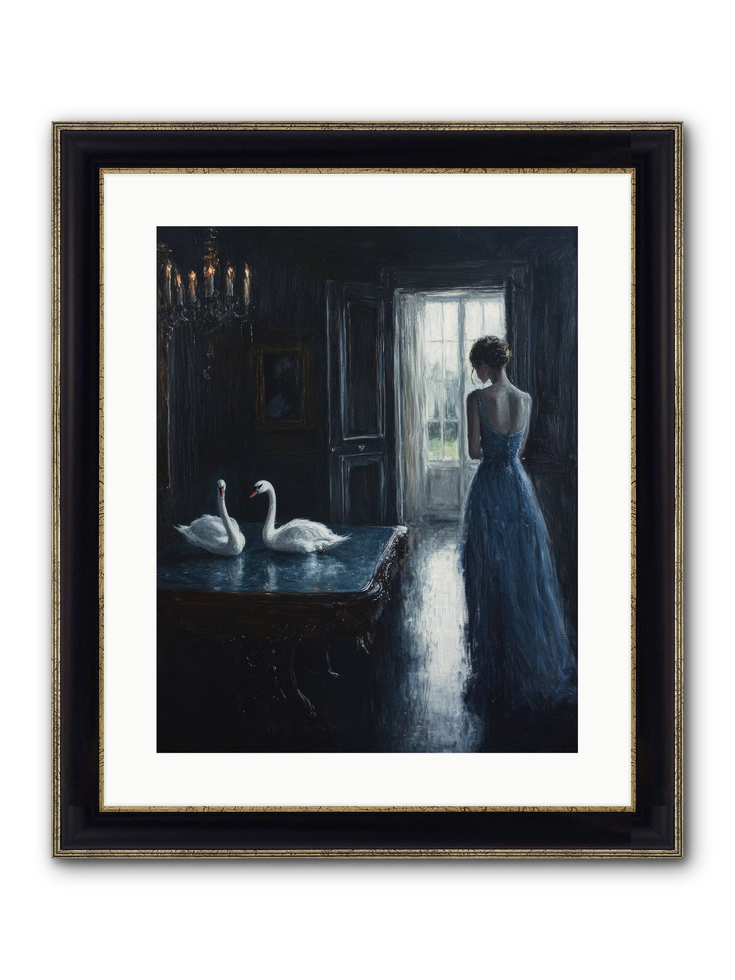 Dreams Beyond Time Framed Print - Black & Gold 16x20