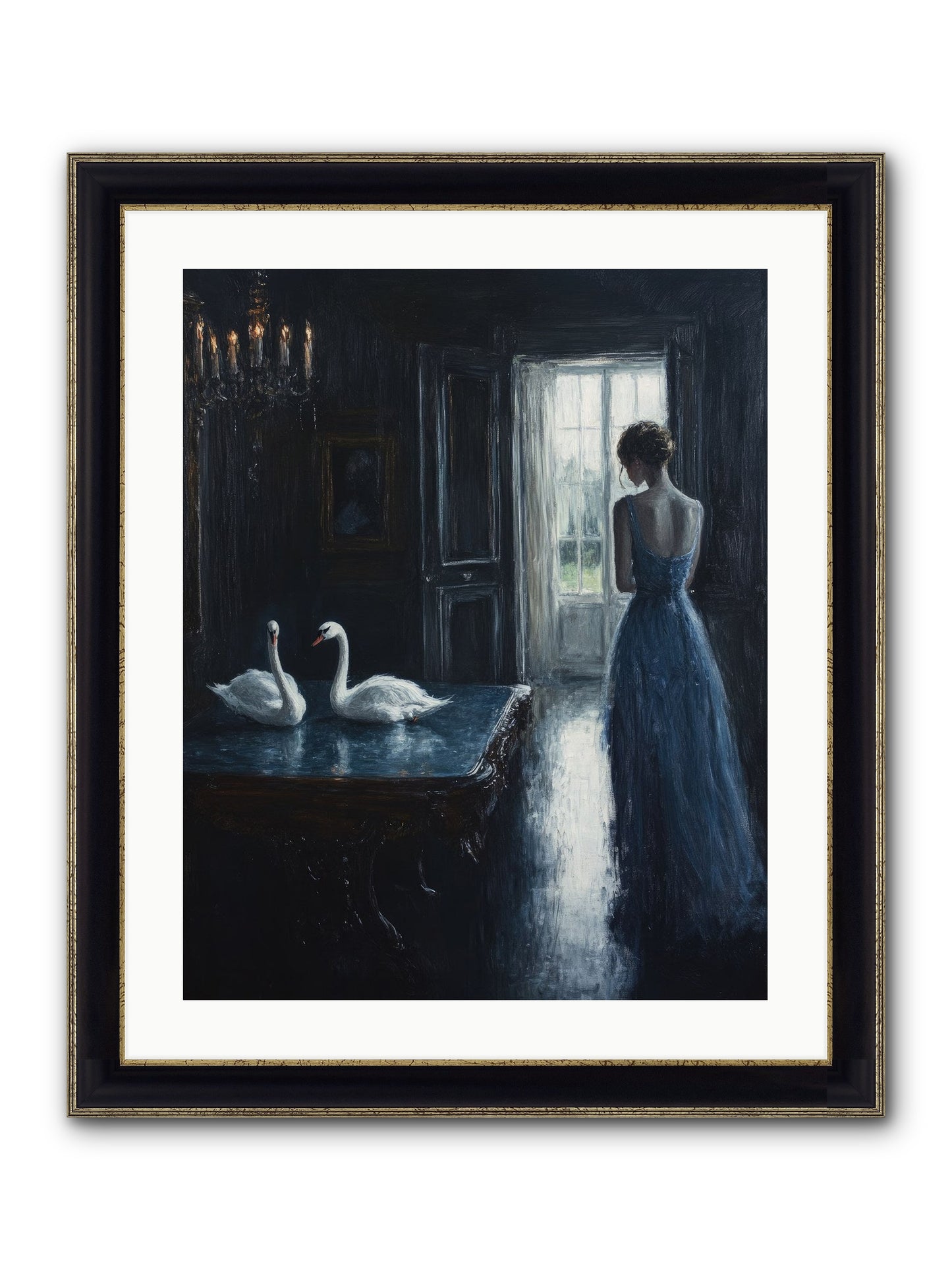 Dreams Beyond Time Framed Print - Black & Gold 20x25