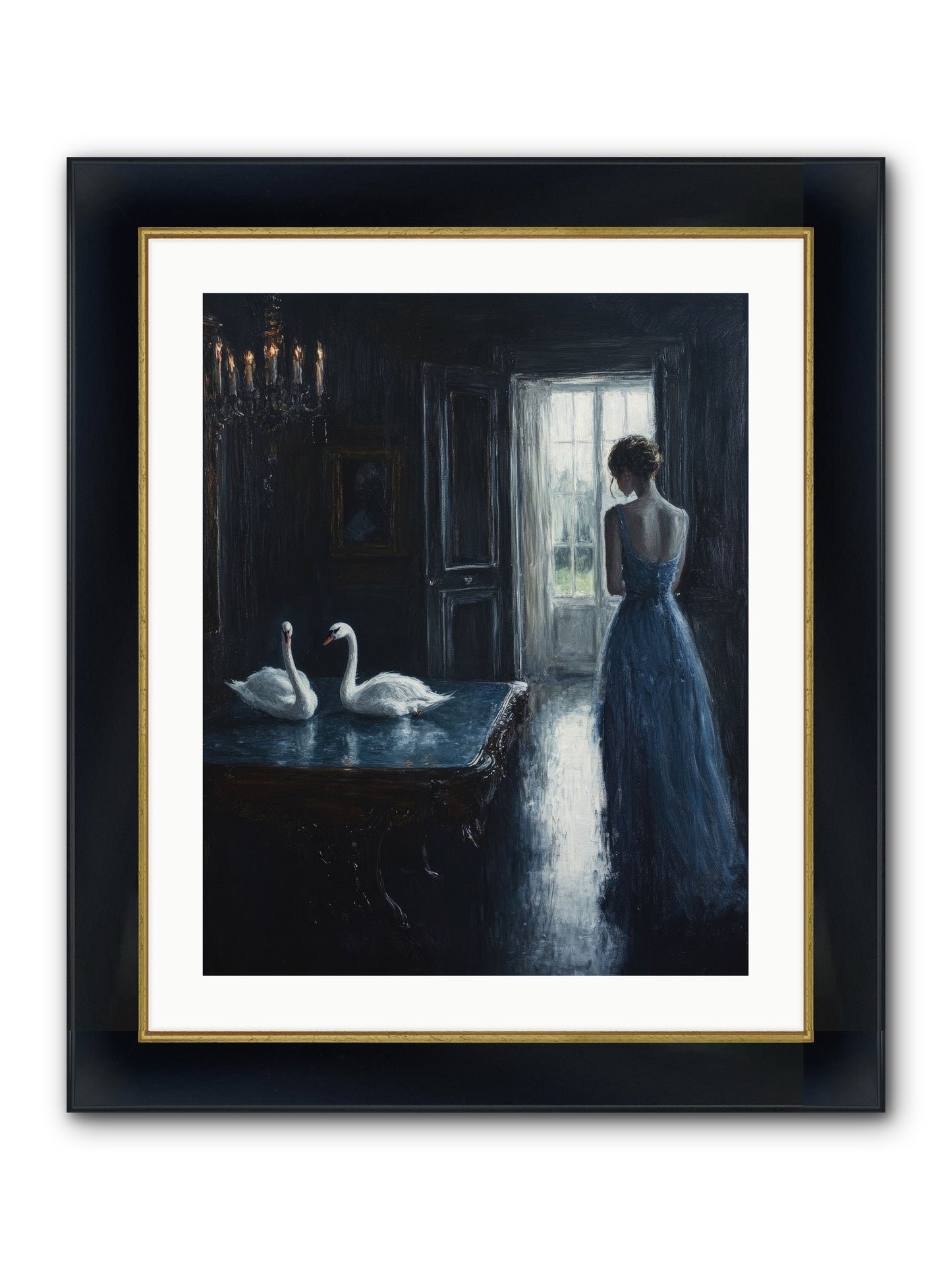 Dreams Beyond Time Framed Print - Wide Black w/Gold 20x25