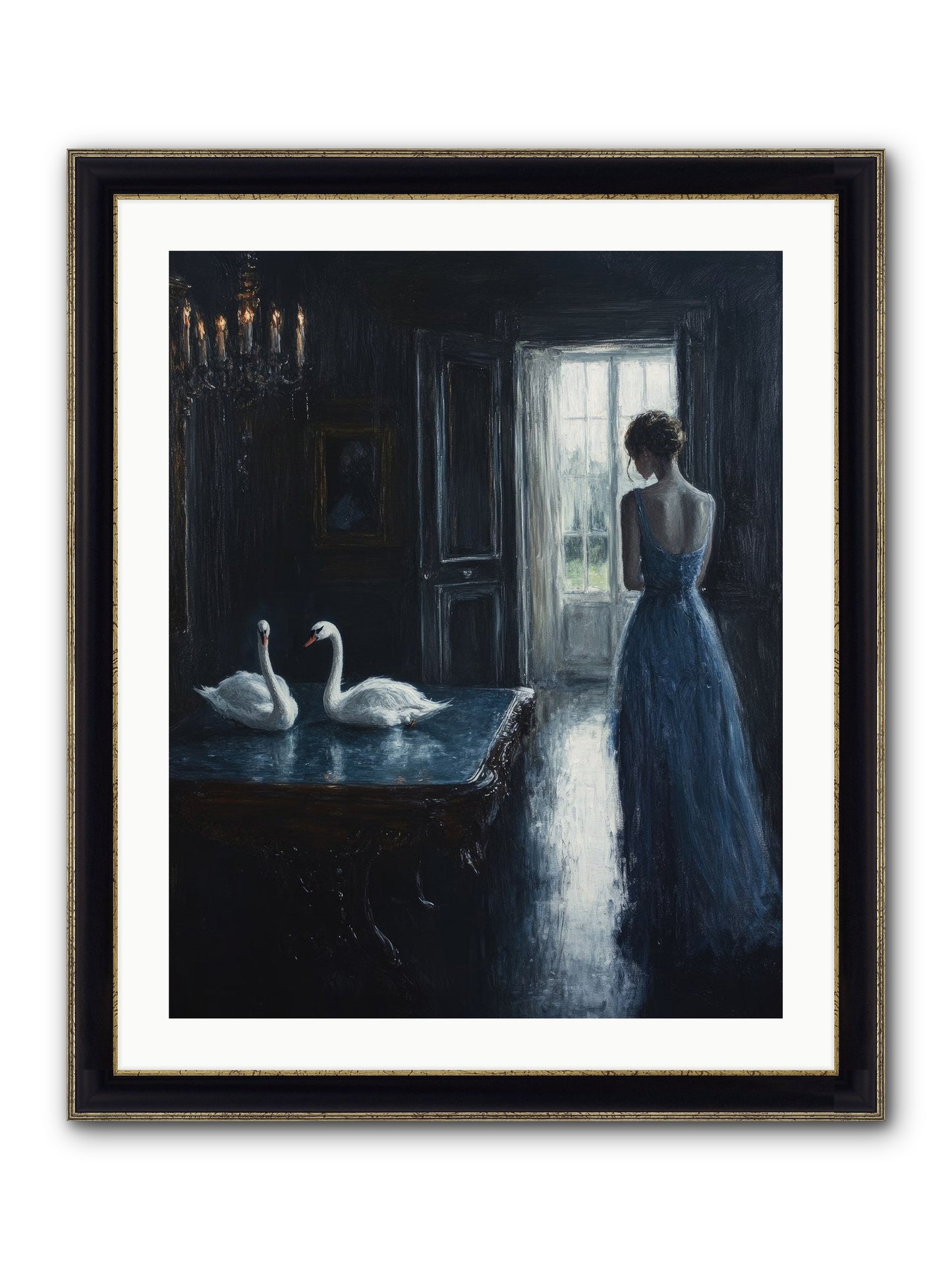 Dreams Beyond Time Framed Print - Black & Gold 24x30