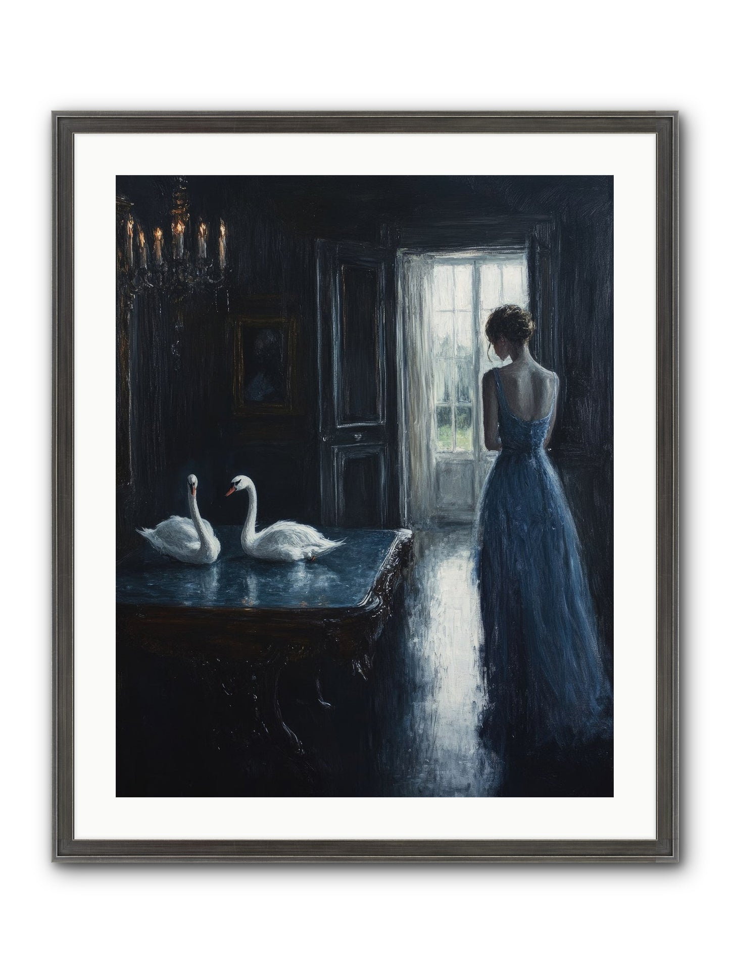 Dreams Beyond Time Framed Print - Slimwoods Black/Silver 24x30